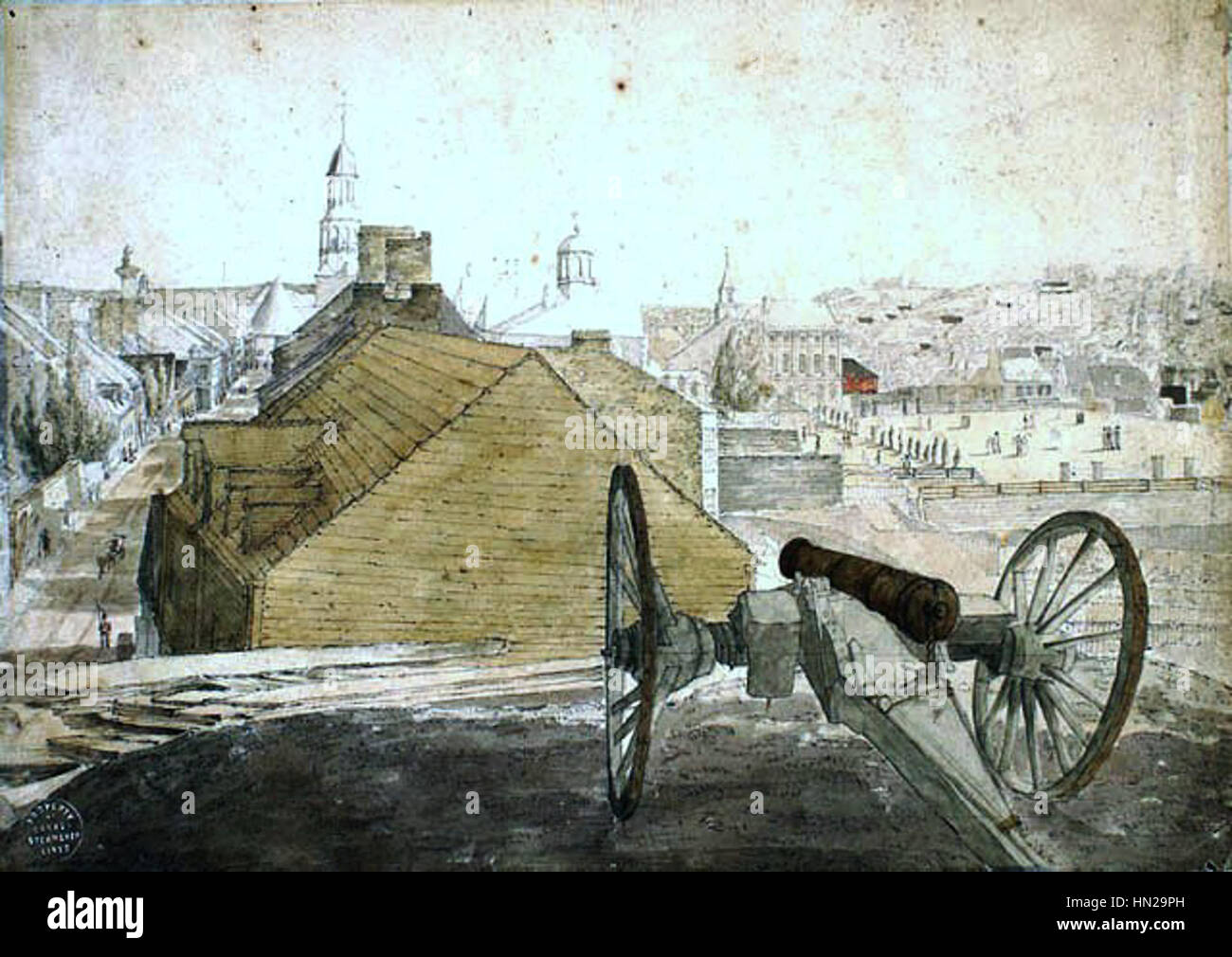 Guardando verso sud dalla cittadella, Montreal Canada inferiore Foto Stock