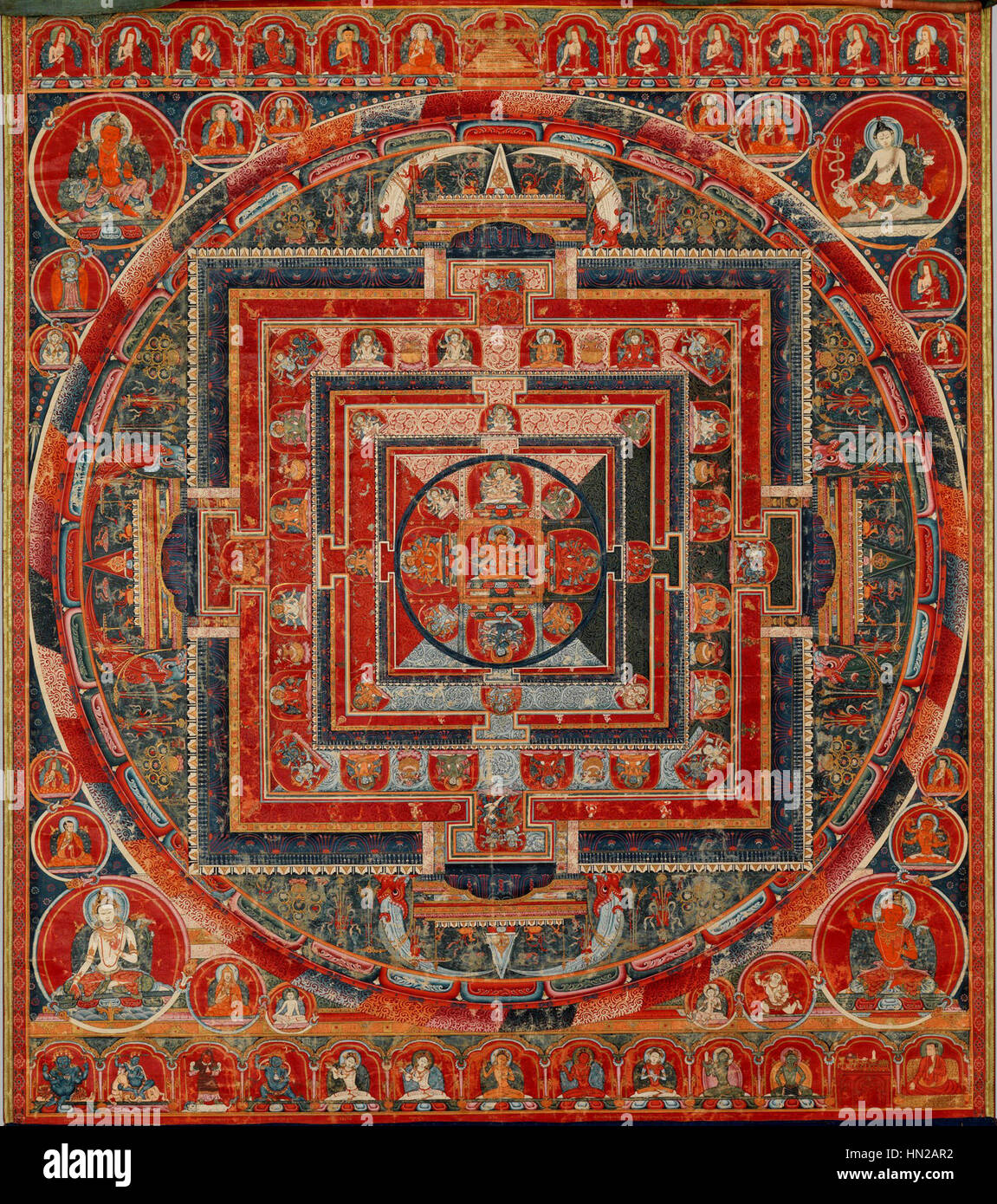 Mandala delle forme di Manjushri, il Bodhisattva della sapienza trascendente Foto Stock