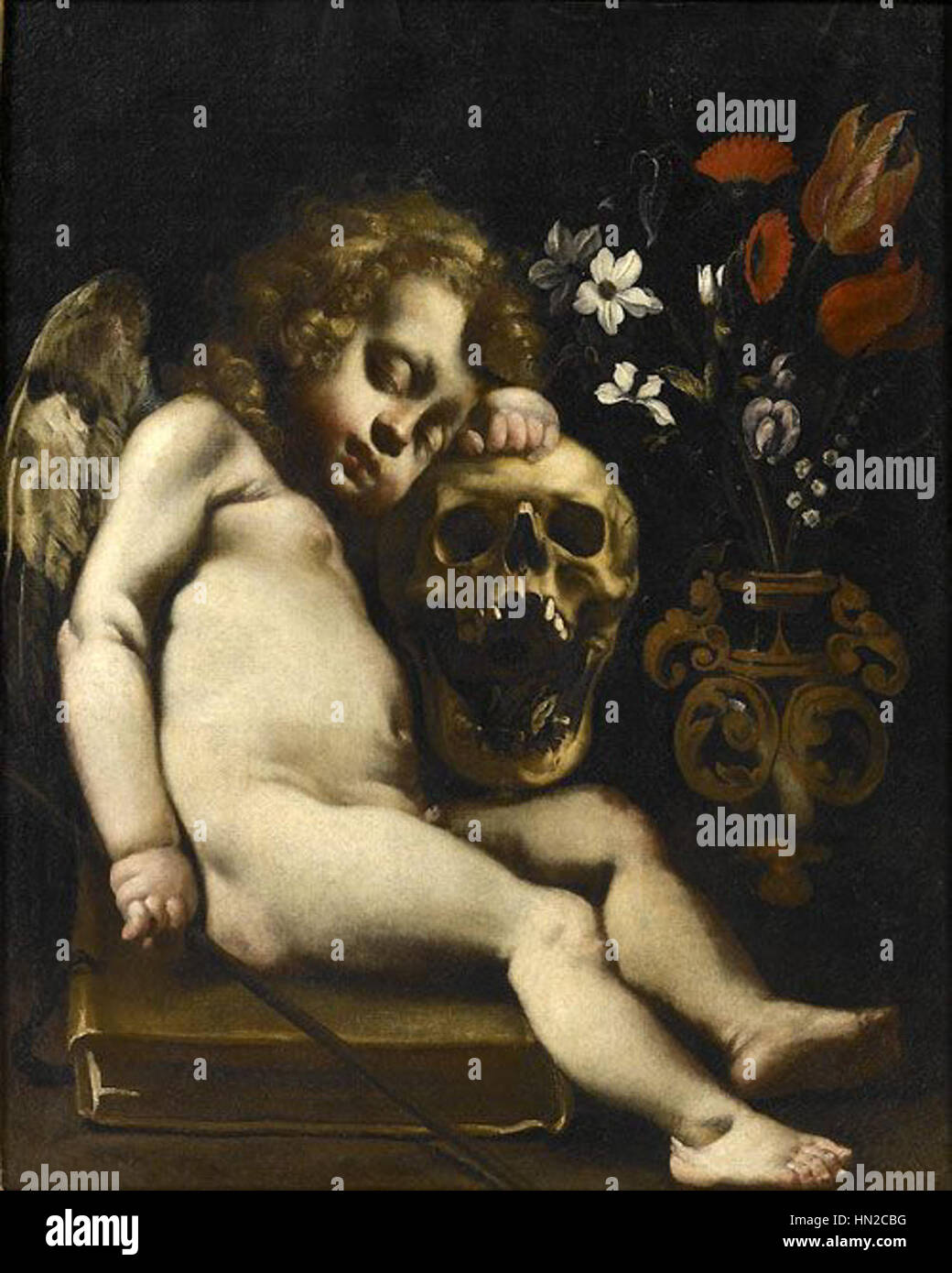 Luigi Miradori Genovesino Cupidon endormi Foto Stock