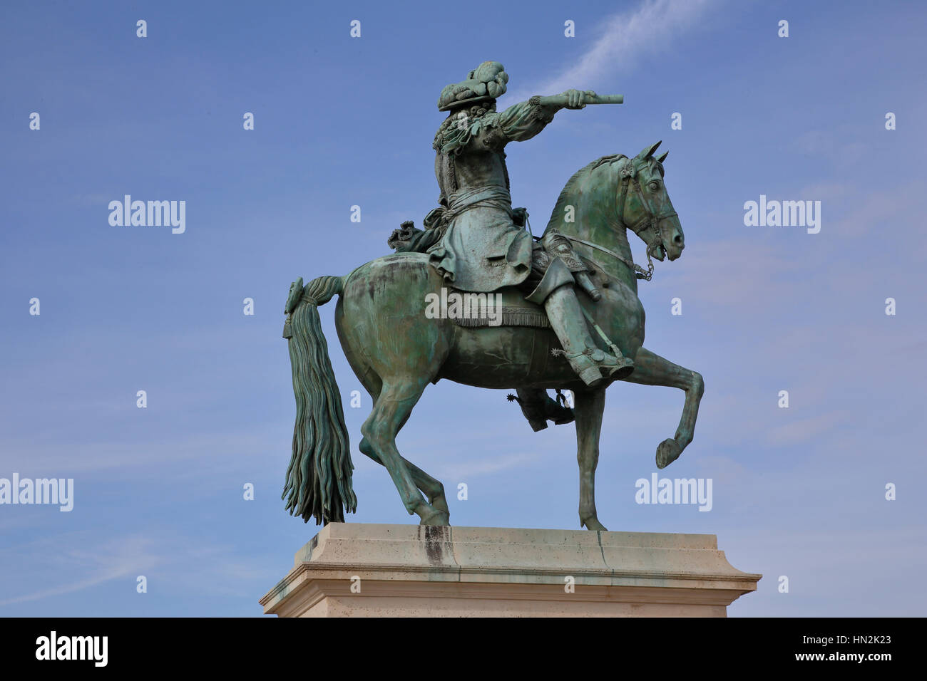 Versailles Luigi XIV la statua equestre, Francia - il re Luigi XIV - shot Agosto 2015 Foto Stock