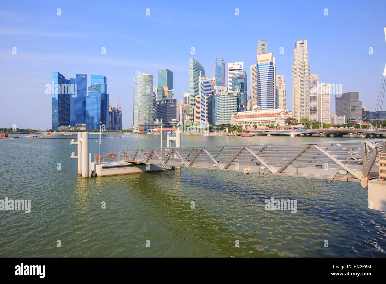Singapore sky line al bello mattina di sole Foto Stock