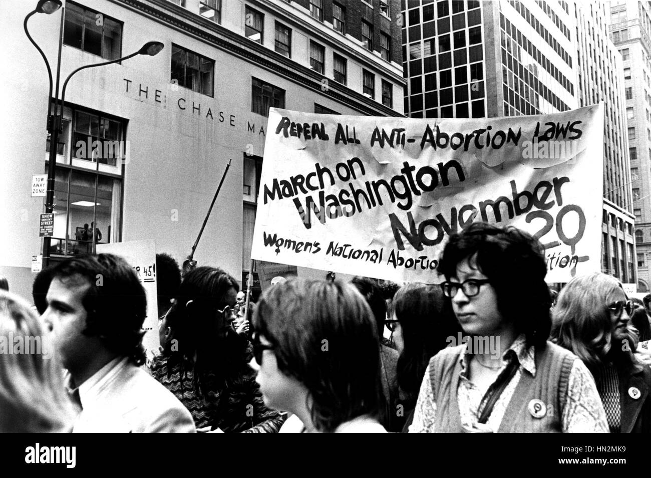 Protesta a New York. Marzo per la liberazione delle donne 1971 Stati Uniti Foto Stock