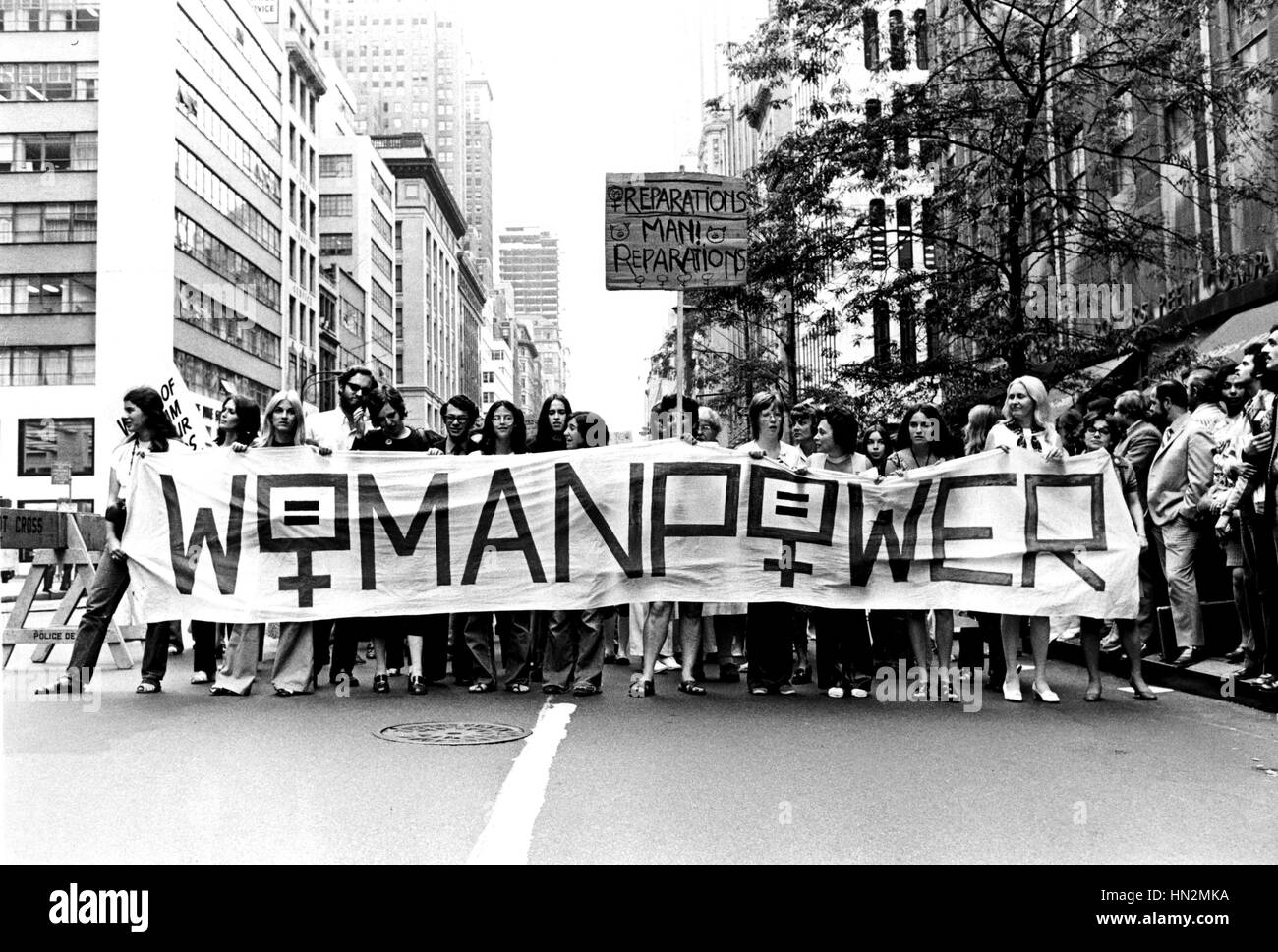 Protesta a New York. Marzo per la liberazione delle donne 1971 Stati Uniti Foto Stock