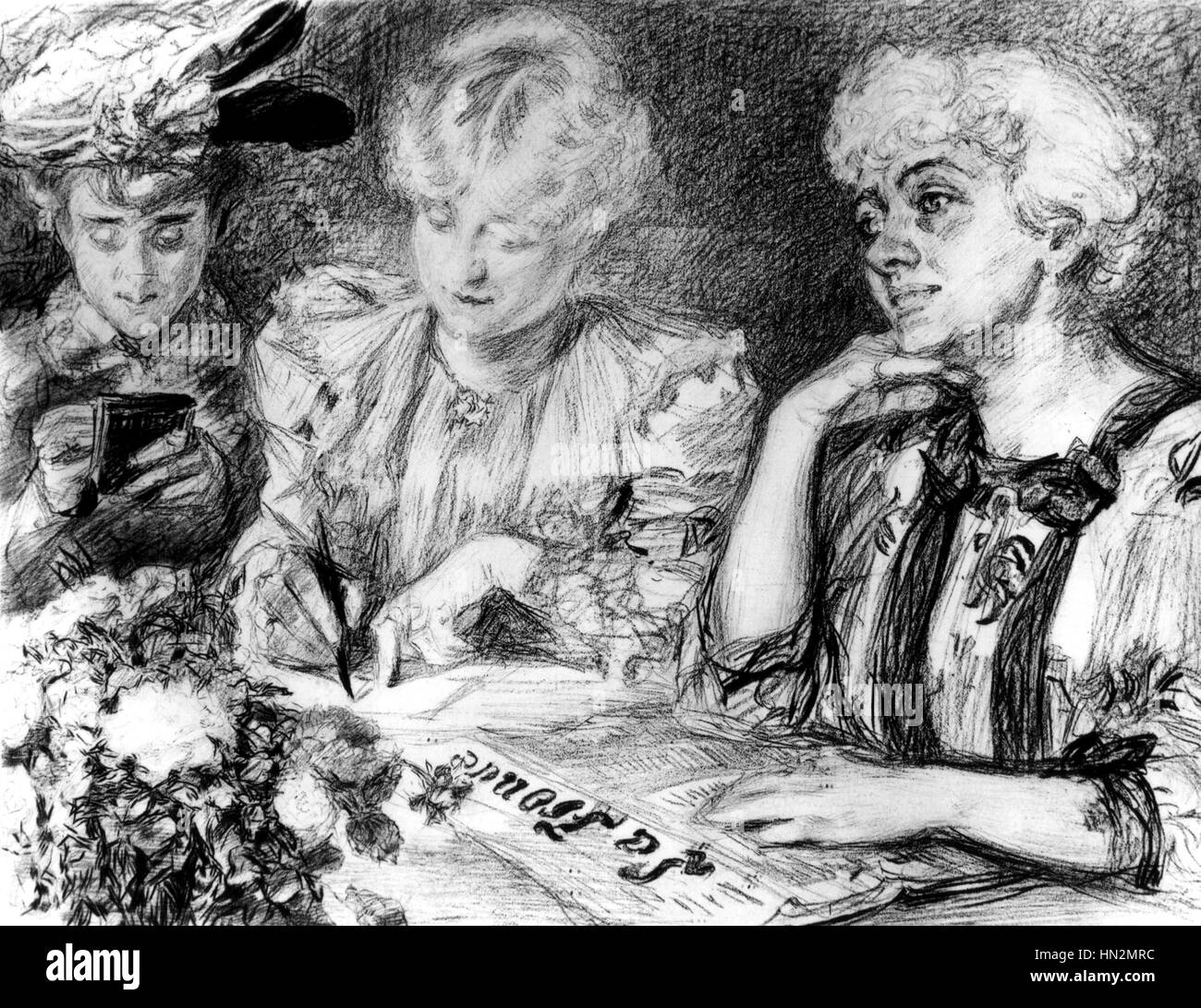Francia Marguerite Durand e 'La Fronde' Francese (nickname) Disegno di Paolo Renouard. Nei primi anni del XX secolo, Parigi. Marguerite Durand Library Foto Stock