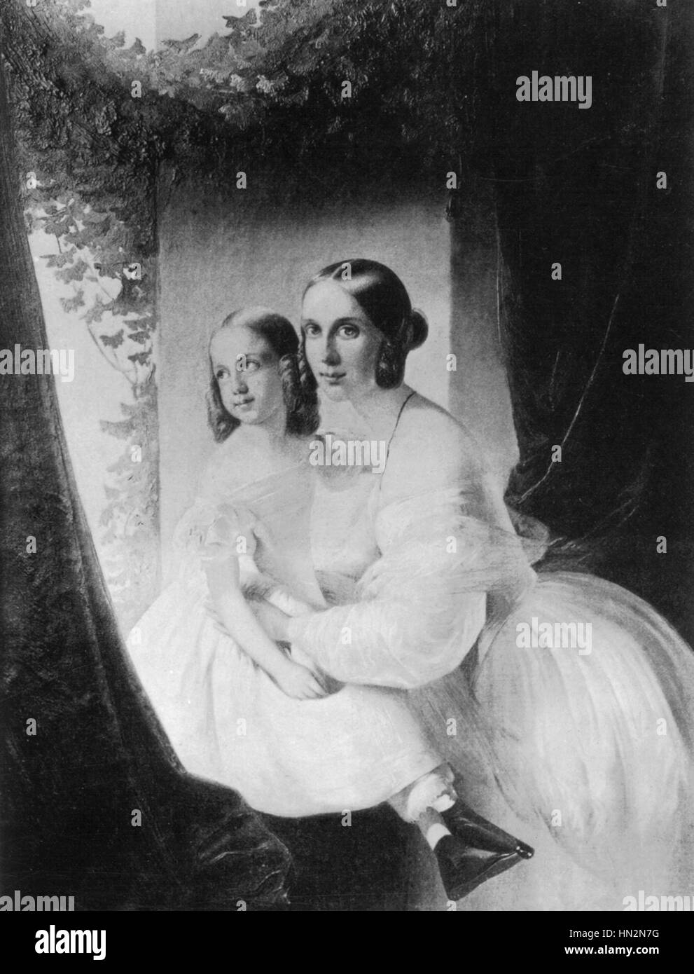 Alexander Pushkin della vita (1799-1837) Idalie Poletika e sua figlia del XIX secolo la Russia Foto Stock Alexander Pushkin della vita (1799-1837) Idalie Poletika e sua figlia del XIX secolo la Russia Foto Stock