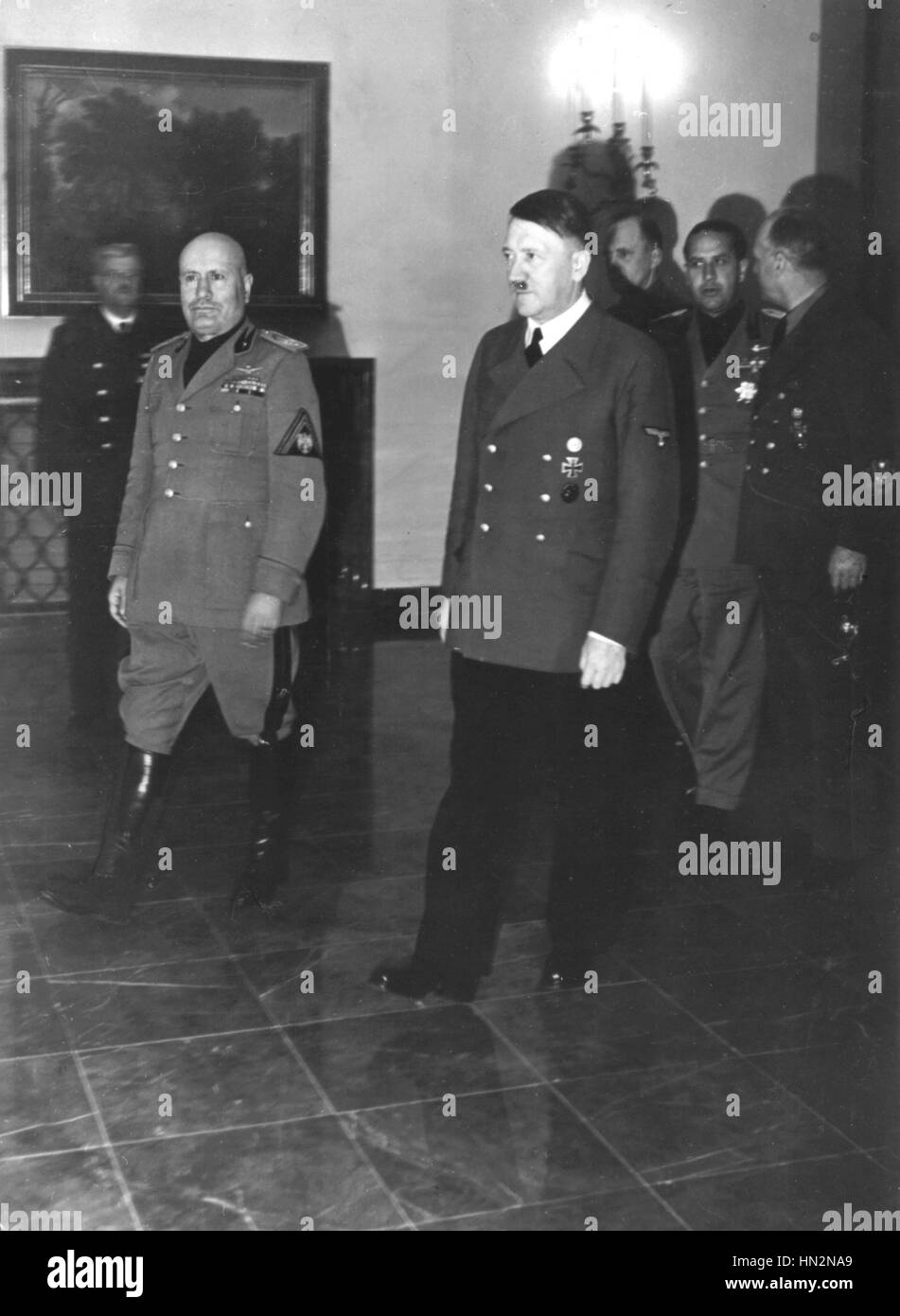 Hitler e Mussolini a Berlino, 1942 Foto Stock