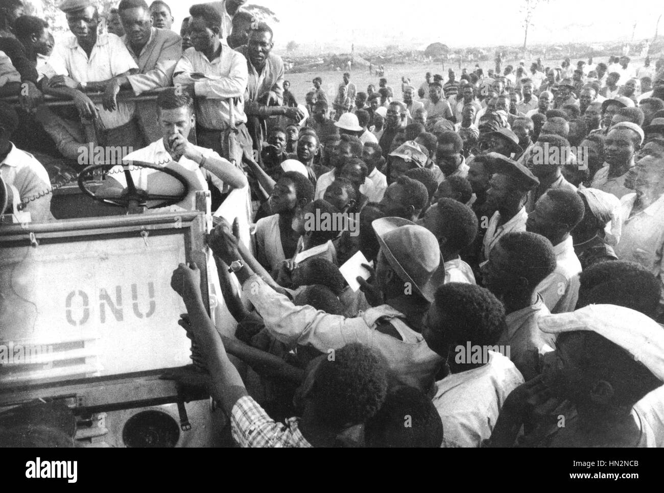 Delle Nazioni Unite per i rifugiati del campo di in Elisabethville - Giugno 1962 Congo (Zaire) Foto Stock