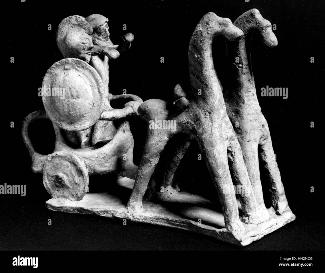Carro da guerra Terracotta 6thC A.C. Grecia antica Foto Stock