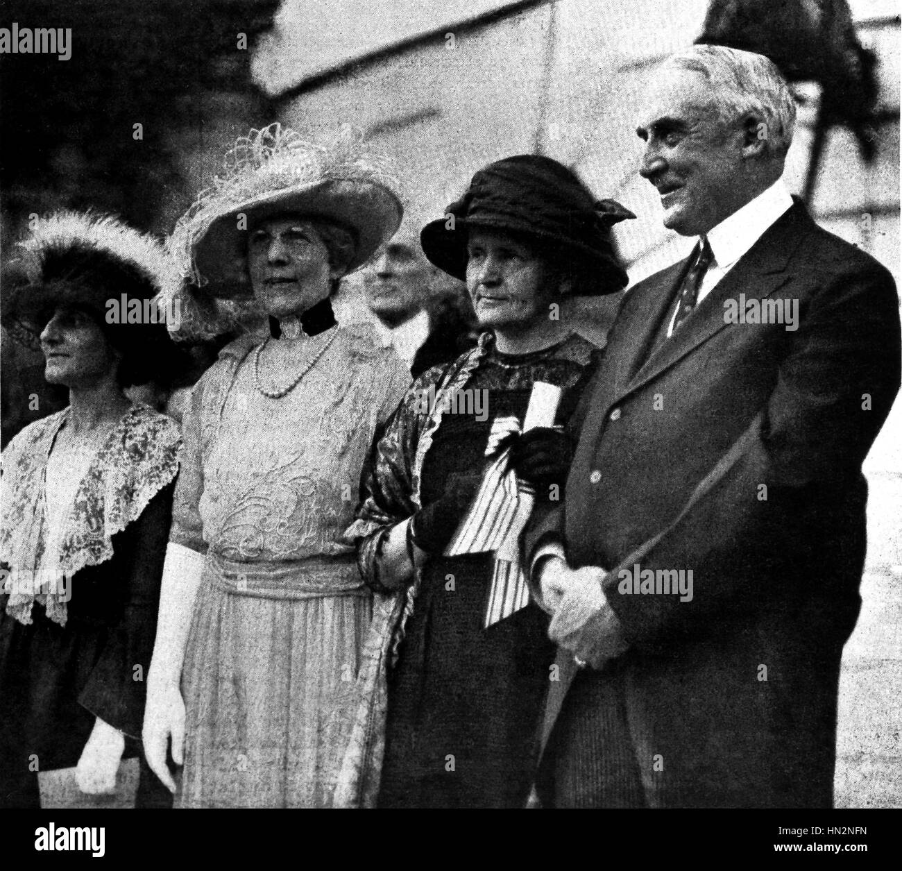 Marie Curie, presidente Harding e sua moglie 1921 Stati Uniti Foto Stock