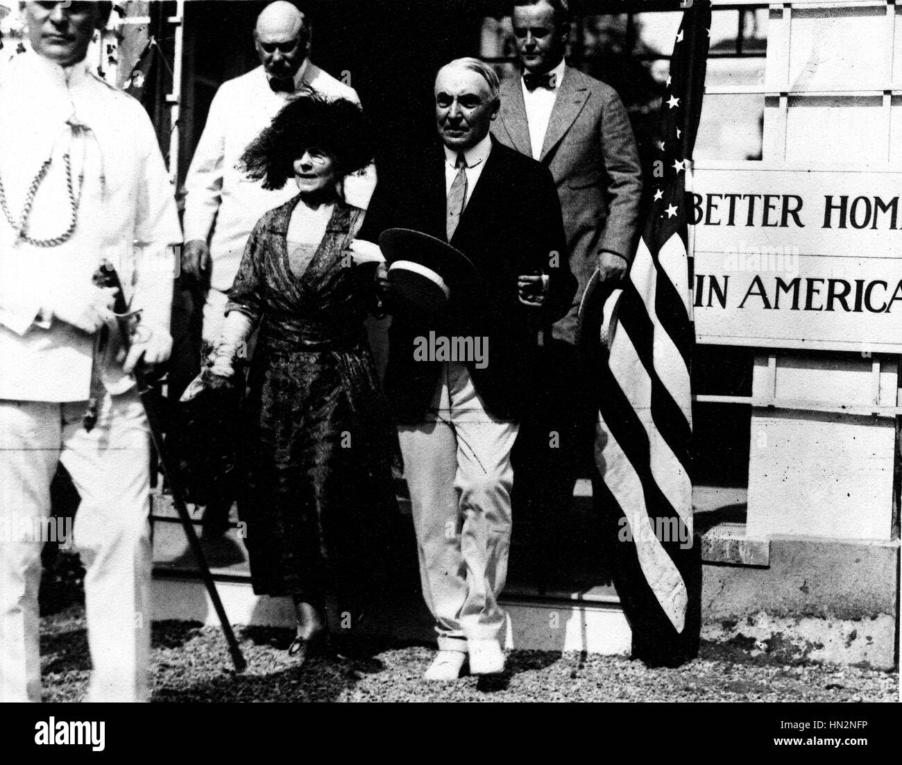 Presidente Harding e la moglie 1920s Stati Uniti Foto Stock