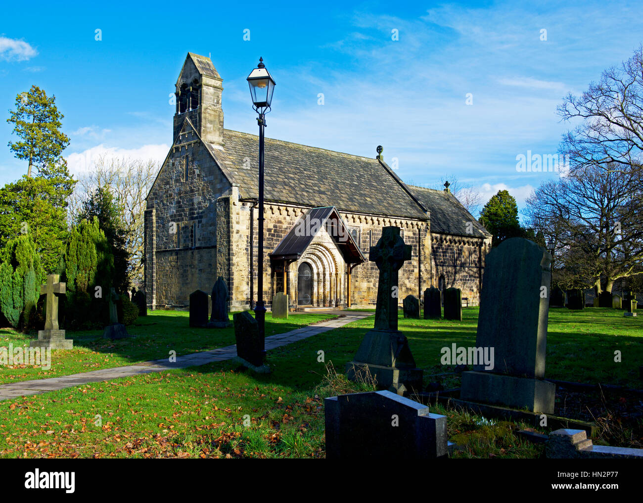 San Giovanni Battista è la Chiesa, Adel, vicino a Leeds, West Yorkshire, Inghilterra, Regno Unito Foto Stock