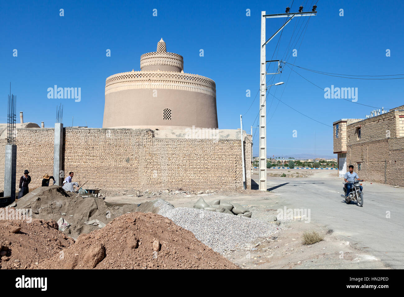 Mattoni vecchi colombaia di Varzaneh, Iran Foto Stock