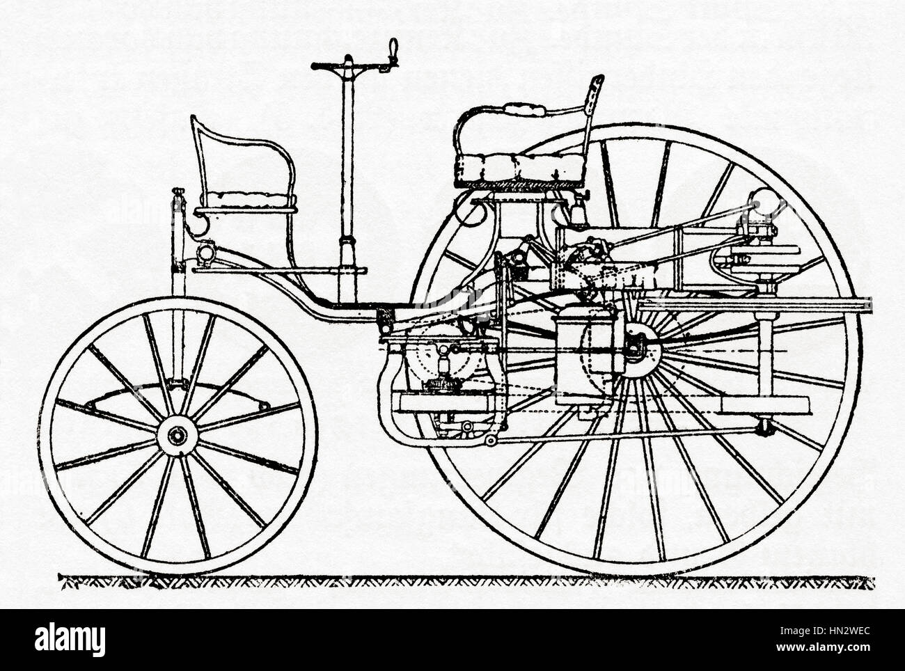 Un inizio di Benz Patent Motor Car, la prima automobile (1885 1886