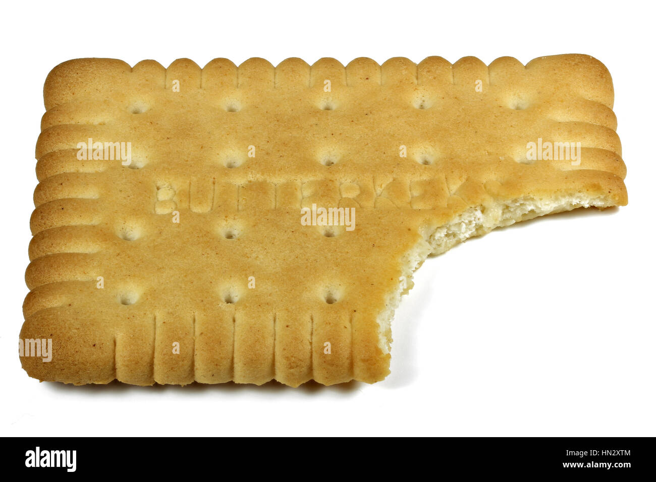 Morso tedesco biscotti al burro isolato su sfondo bianco Foto Stock
