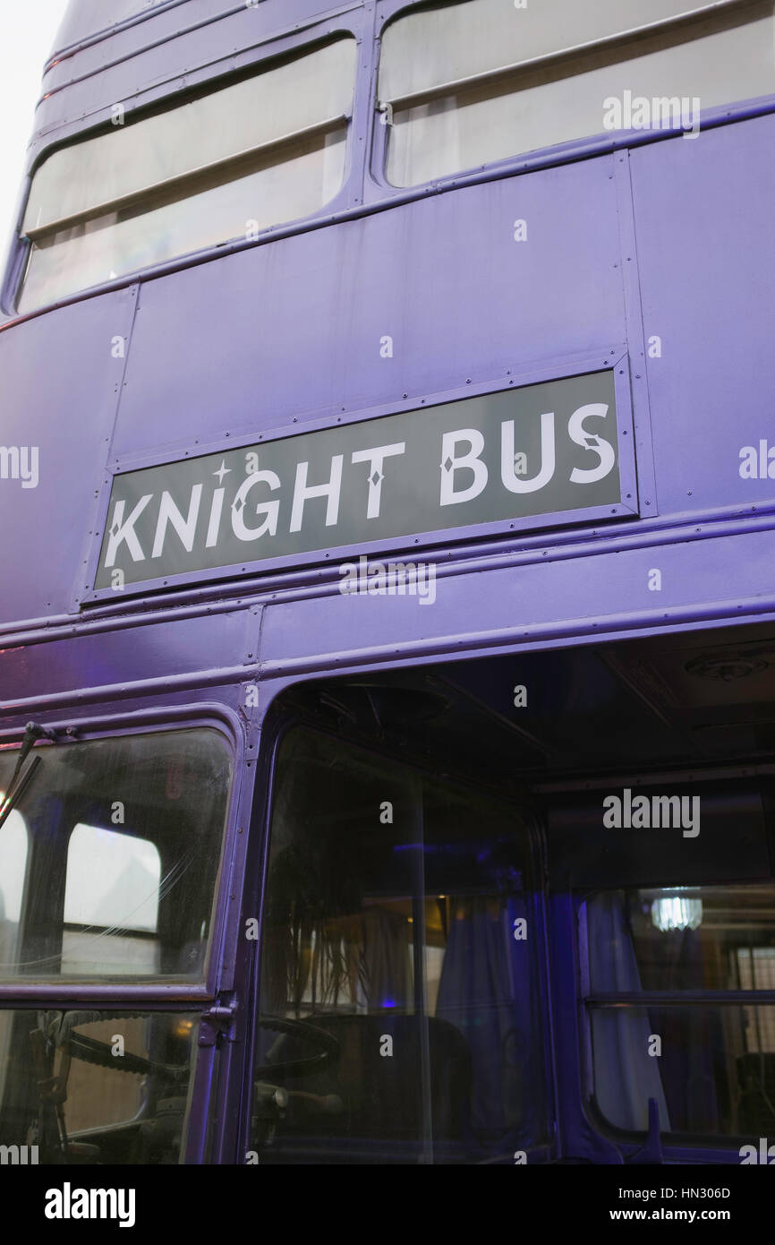 Il Knight Bus del Harry Potter Warner Brothers Tour dello Studio Foto Stock