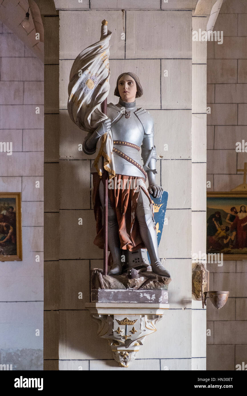 Francia, statua, Parigi, Joan, storia, san, arco, scultura, oro, eroina, arte, ragazza, Golden, cattolica francese, vecchio, bronzo, ARMOR, Europa Donna, la Foto Stock