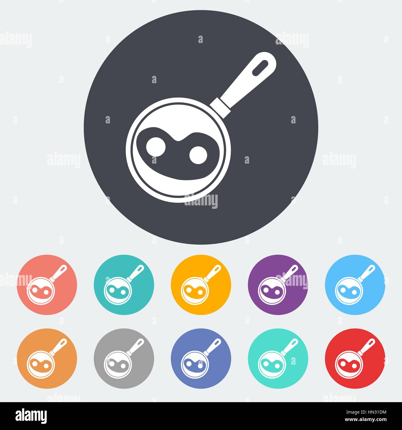 Uova strapazzate. Singola icona piatta sul cerchio. Illustrazione Vettoriale. Illustrazione Vettoriale