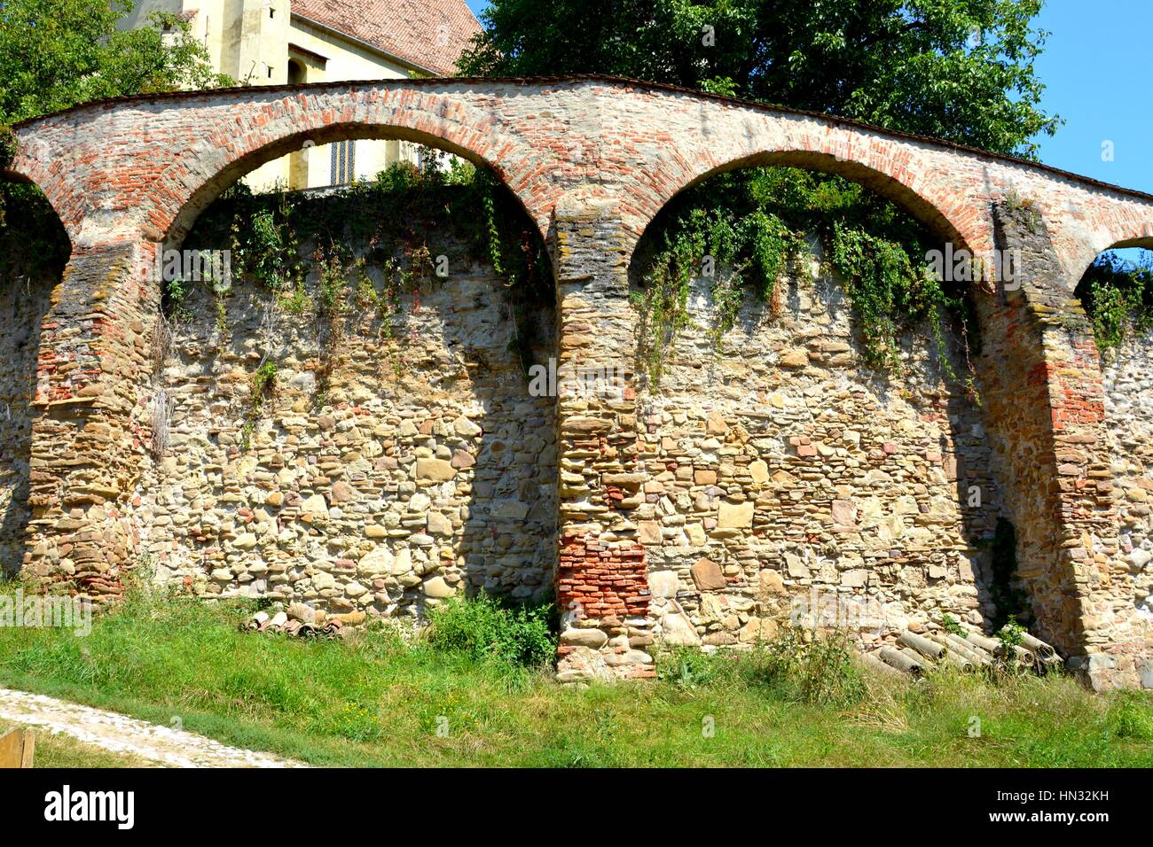 Fortificata medievale chiesa sassone Biertan, Transilvania Foto Stock