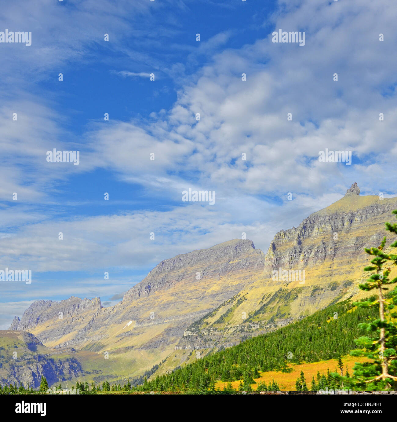 Il muro del giardino Rock Formazione nel Glacier National Park Montana, U.S.A. Foto Stock