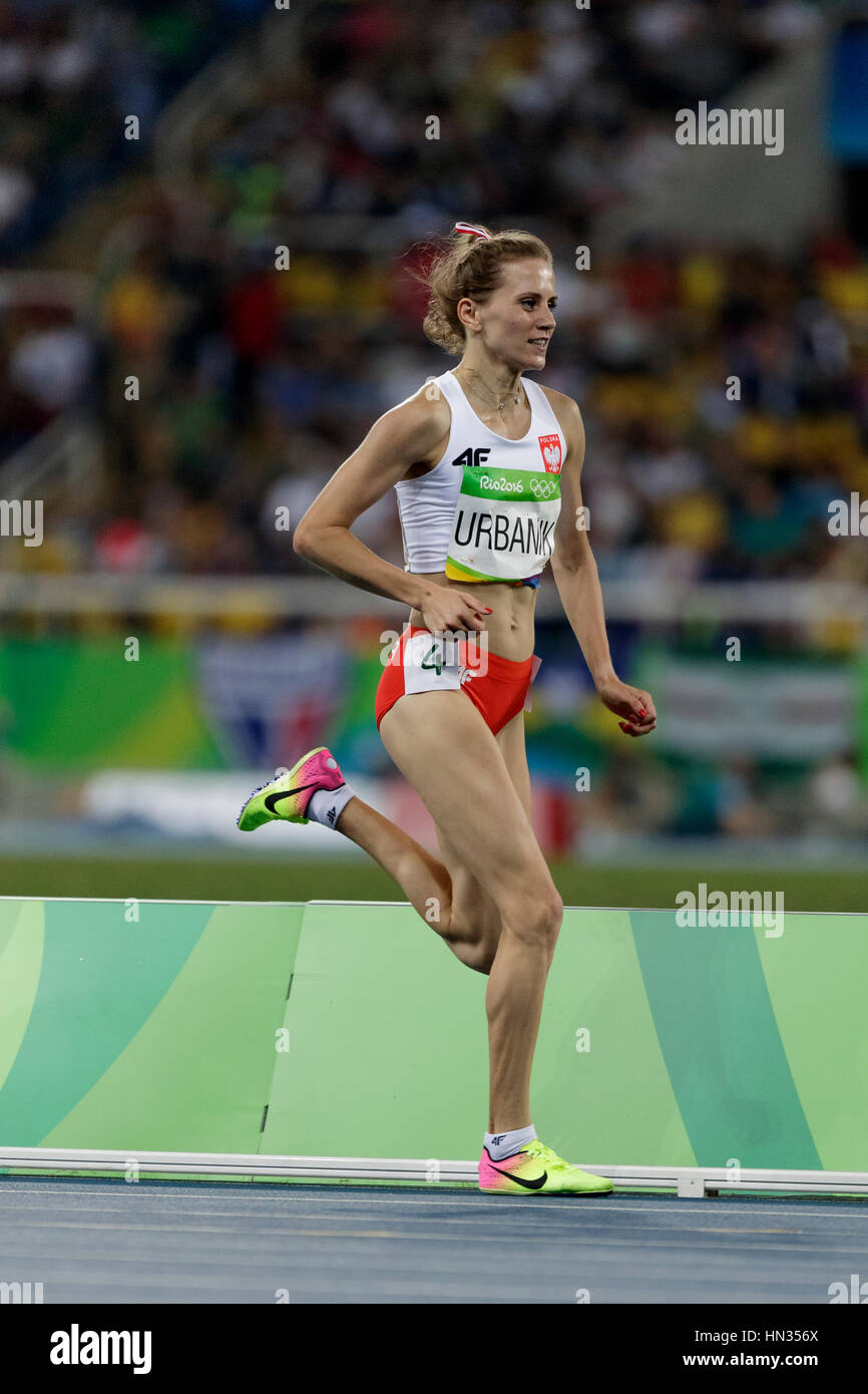 Rio de Janeiro, Brasile. Il 14 agosto 2016. Atletica, Danuta Urbanik (POL) competere nel femminile 1,500m semi-finale al 2016 Olimpiadi estive. Foto Stock
