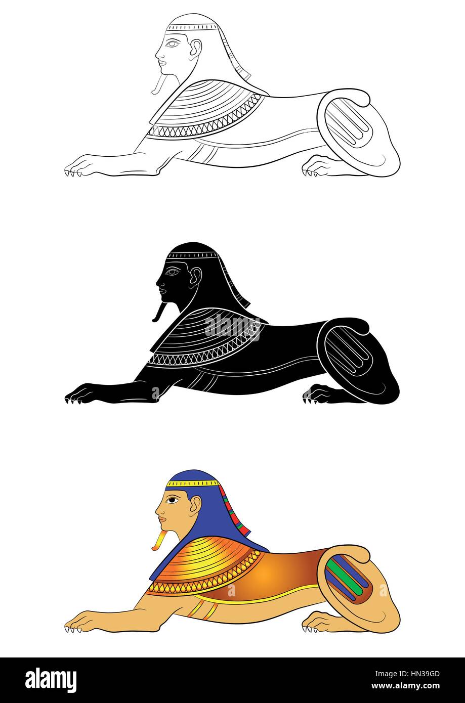 Sphinx - mitica creatura di antico Egitto Illustrazione Vettoriale
