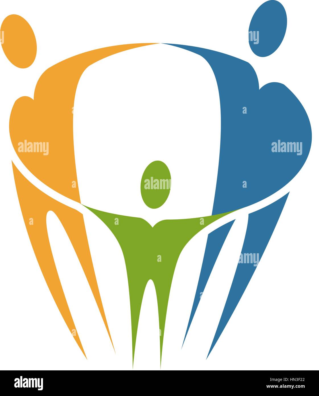 La famiglia, il logo del vettore. Genitori e figli, vettore simbolo o icona Illustrazione Vettoriale