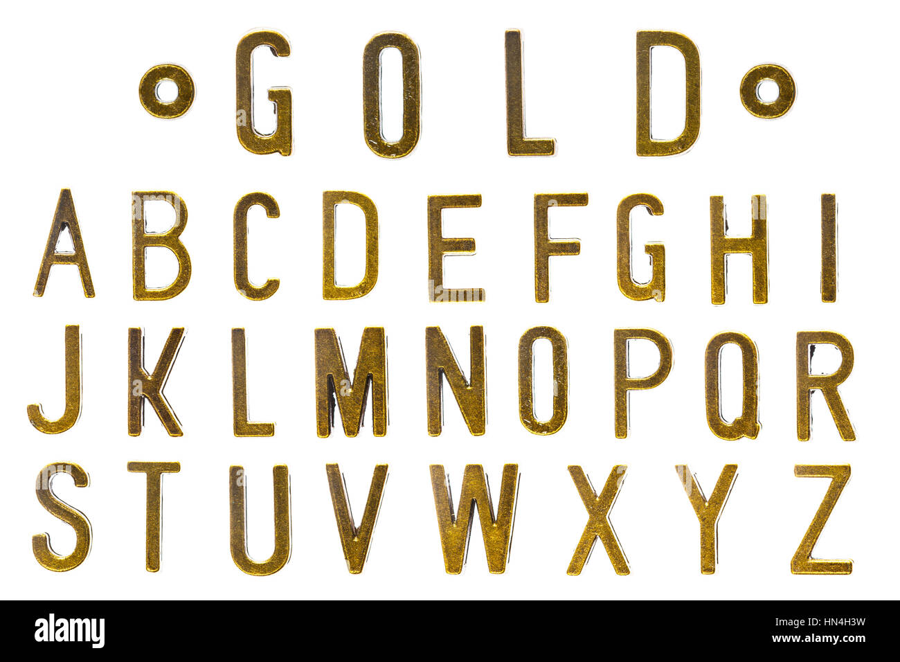 Oro font, stile retrò font face o il tipo di carattere lettera da A a Z Foto Stock