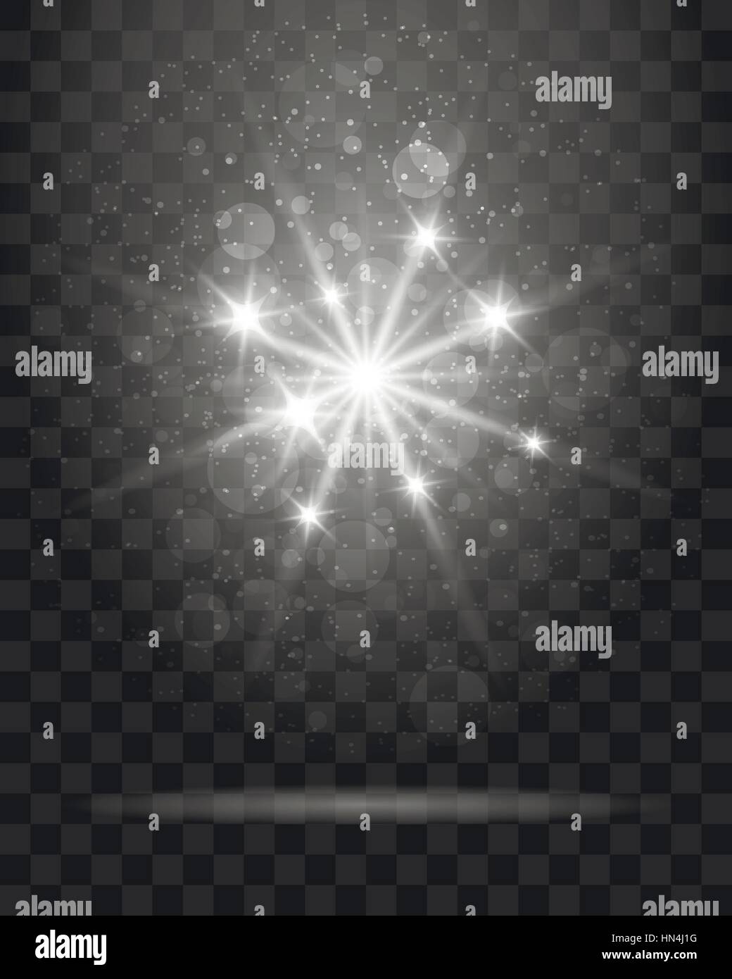 Luminosa stella splendente isolate su sfondo trasparente. Illustrazione Vettoriale Illustrazione Vettoriale