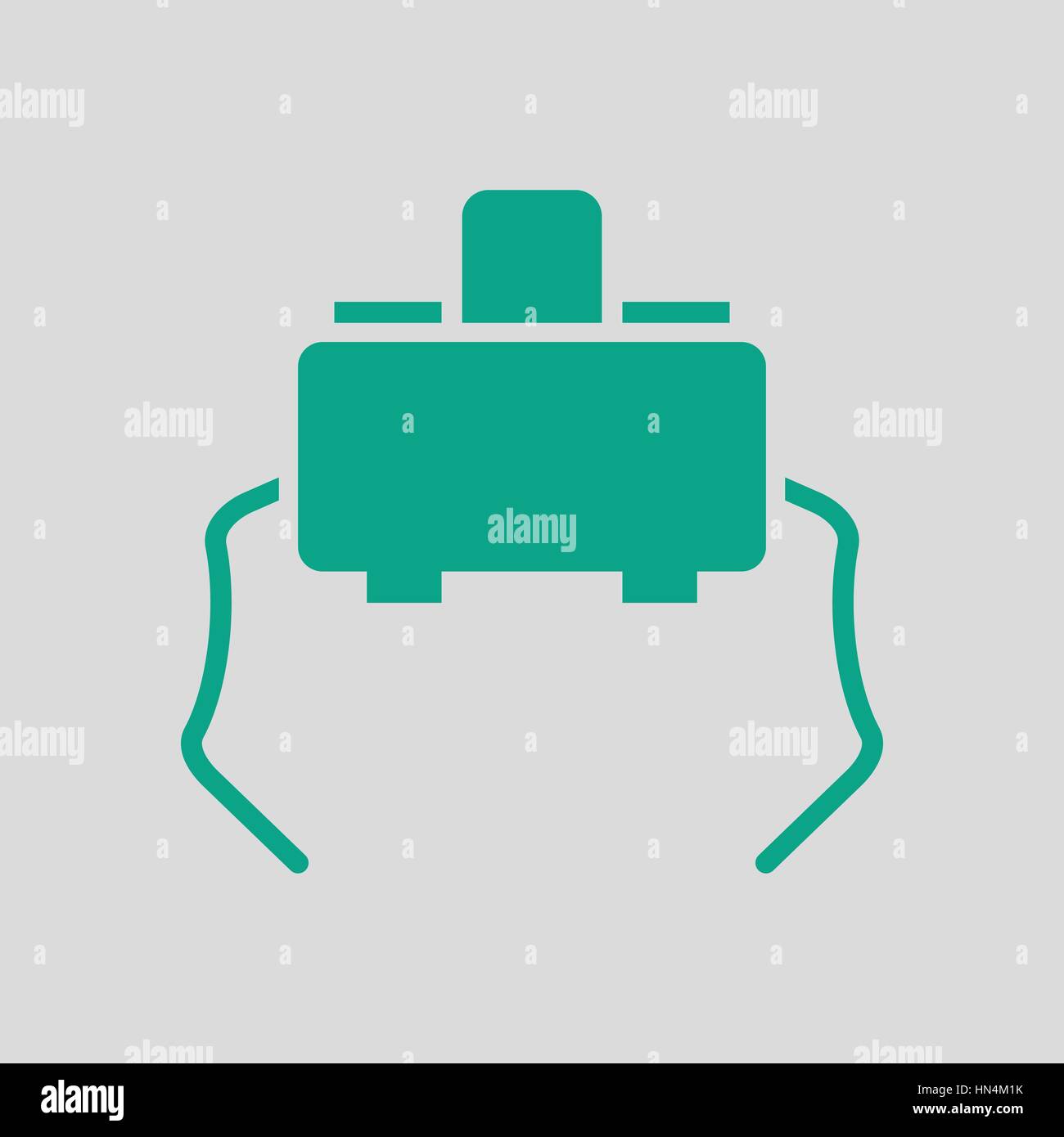 Pulsante Micro icona. Sfondo grigio con verde. Illustrazione Vettoriale. Illustrazione Vettoriale