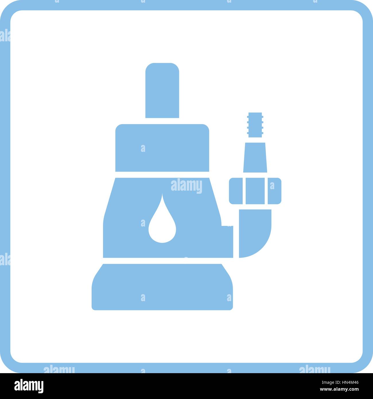 Sommergibile pompa acqua icona. La cornice blu design. Illustrazione Vettoriale. Illustrazione Vettoriale