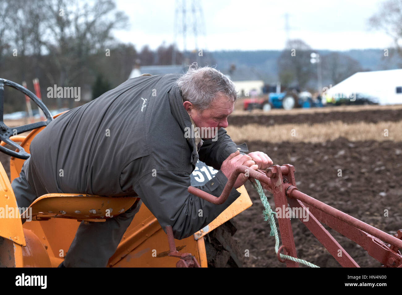 4.2.2017. Xxiv edizione Match di aratura gestito da Black Isle degli agricoltori alla società. Highfield, Muir of Ord. Highlands scozzesi. Foto Stock