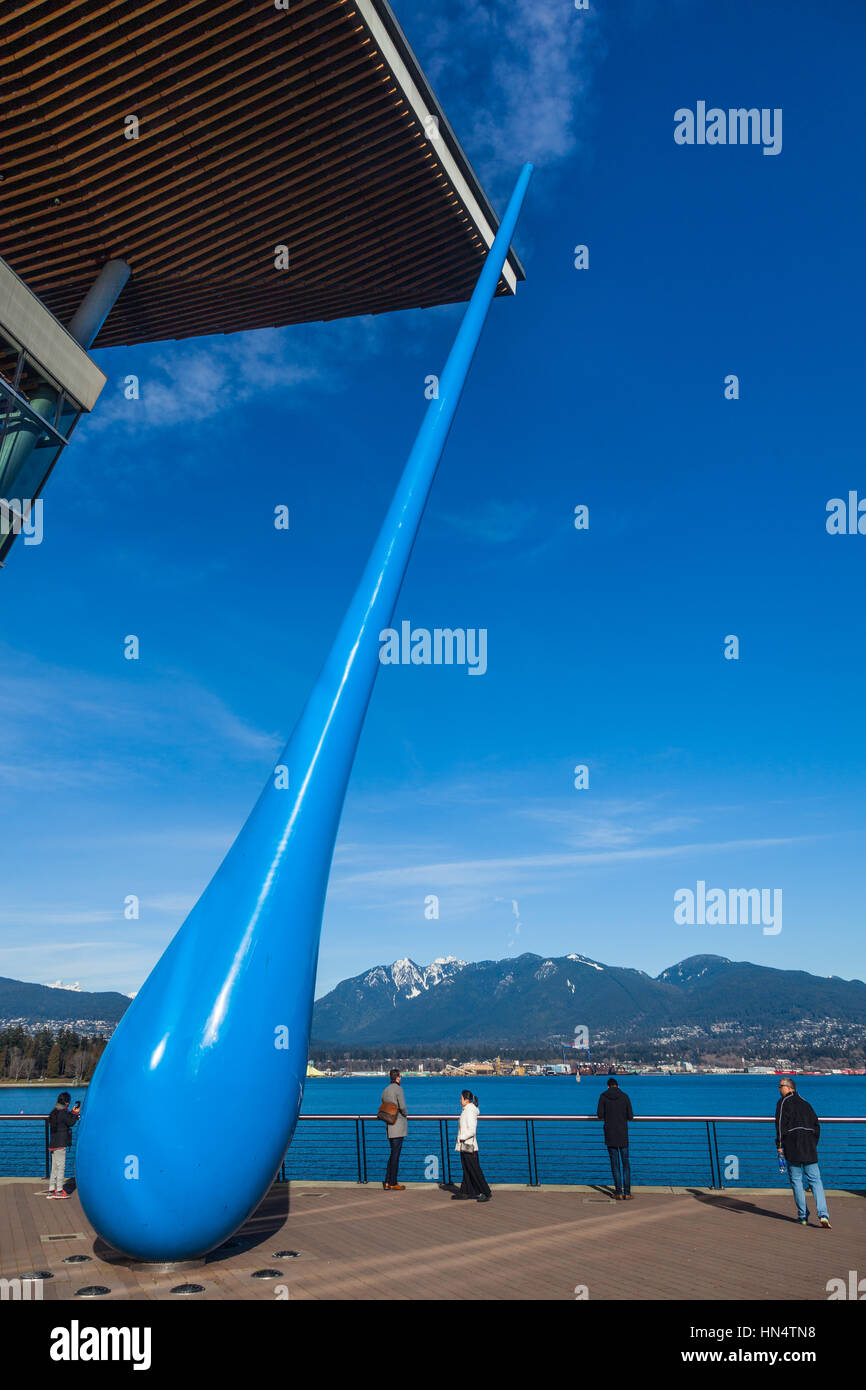 La caduta arte di installazione sul lungomare di Vancouver in Canada Place Foto Stock