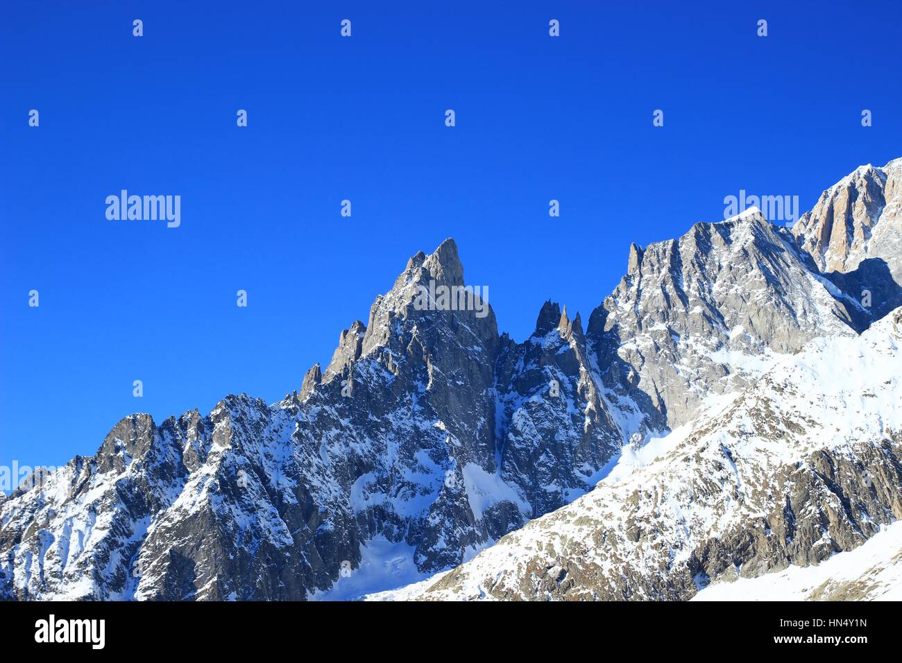Cime Alpine in Mt. Blanc massiccio Foto Stock