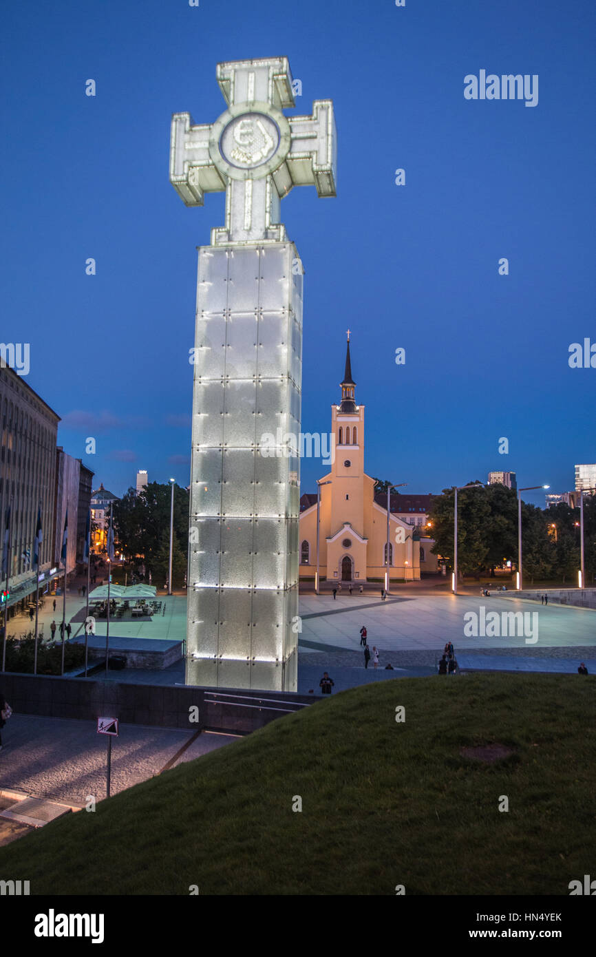 Croce a Tallinn Estonia Foto Stock