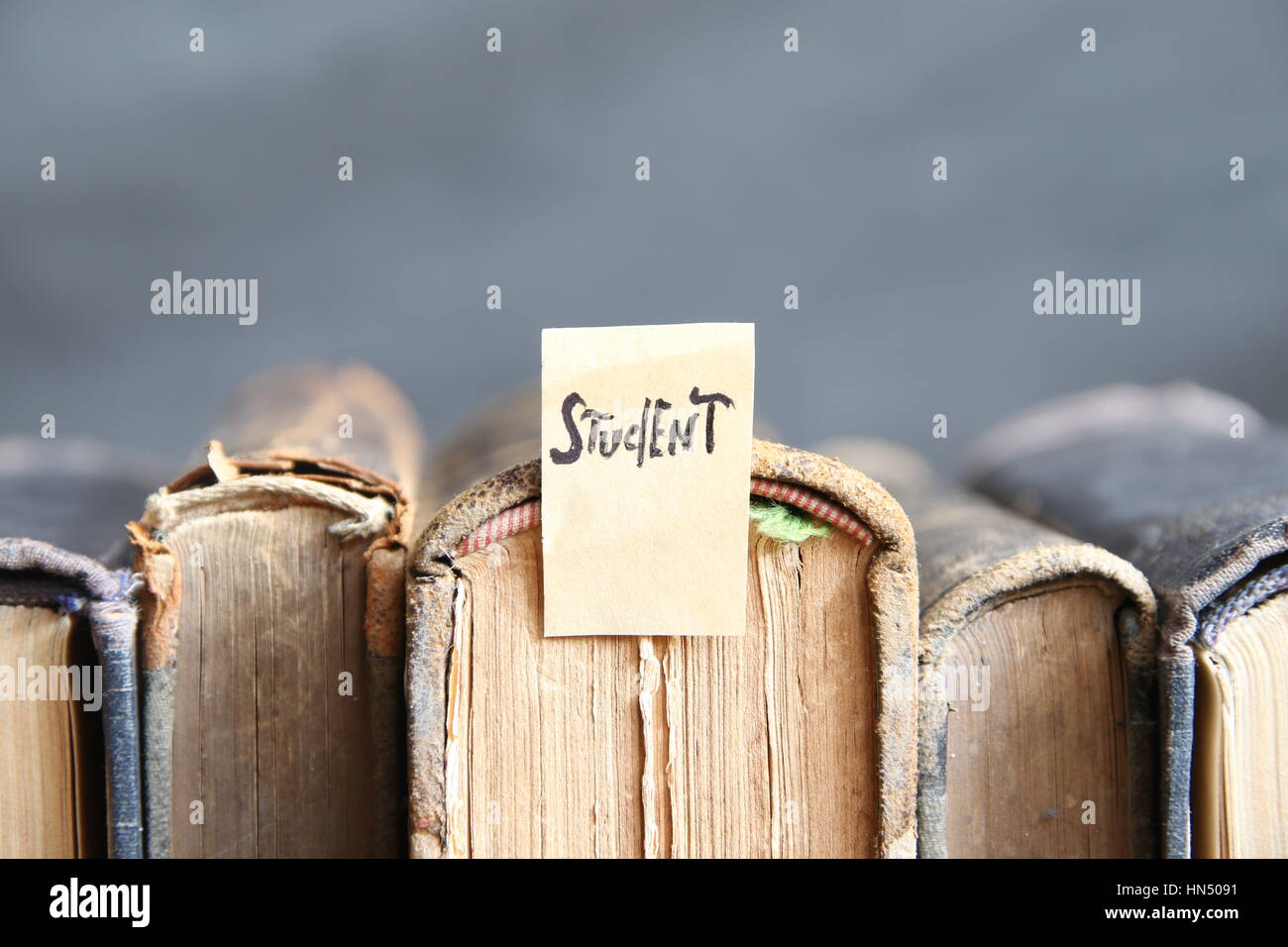 Studente - concetto vintage, etichetta e libri retrò Foto Stock