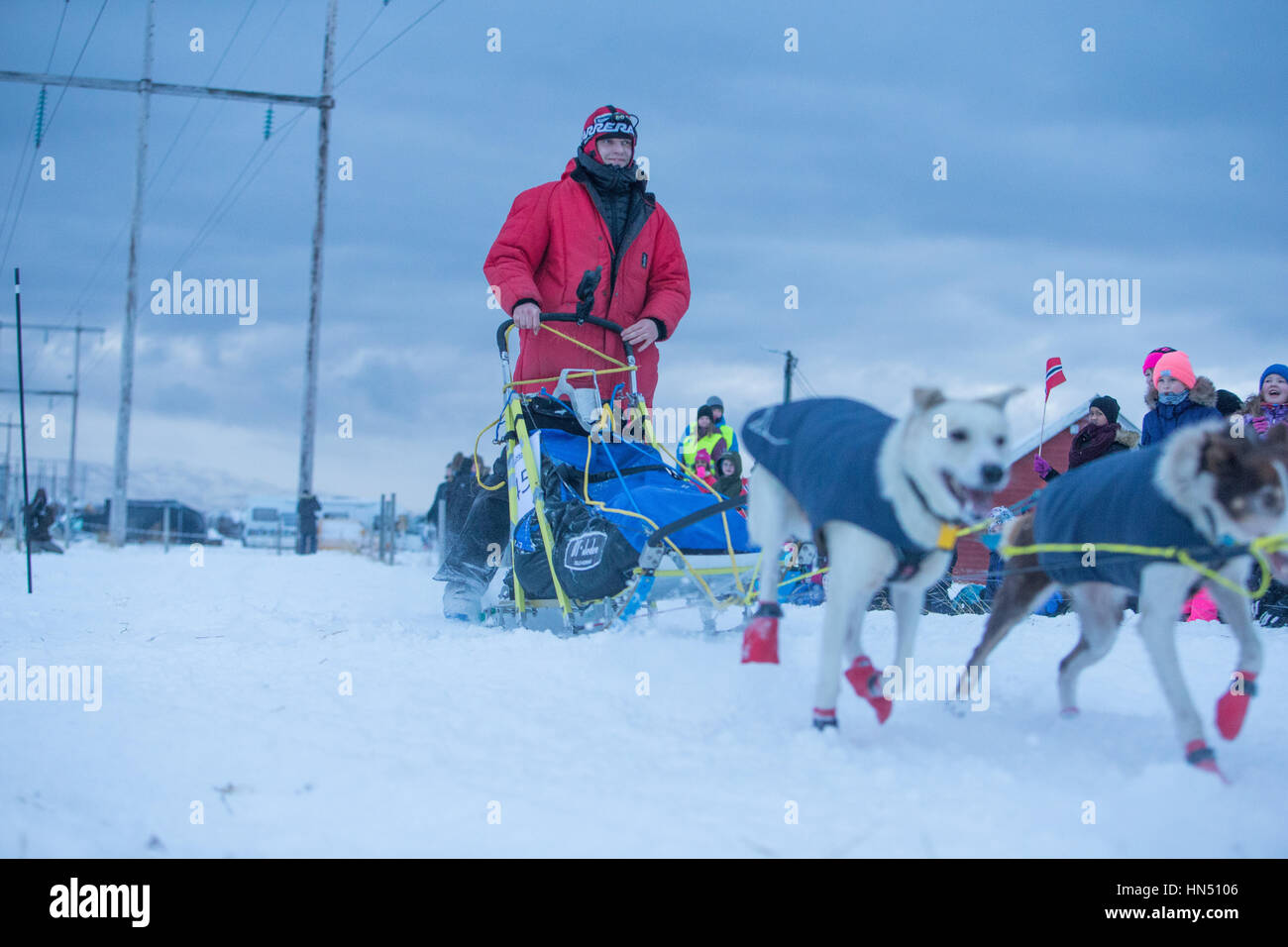 - Vadsø, Norvegia, 2 febbraio. 2017 - Bergebyløpet N70 ©Samuel Bay/VTHK Foto Stock