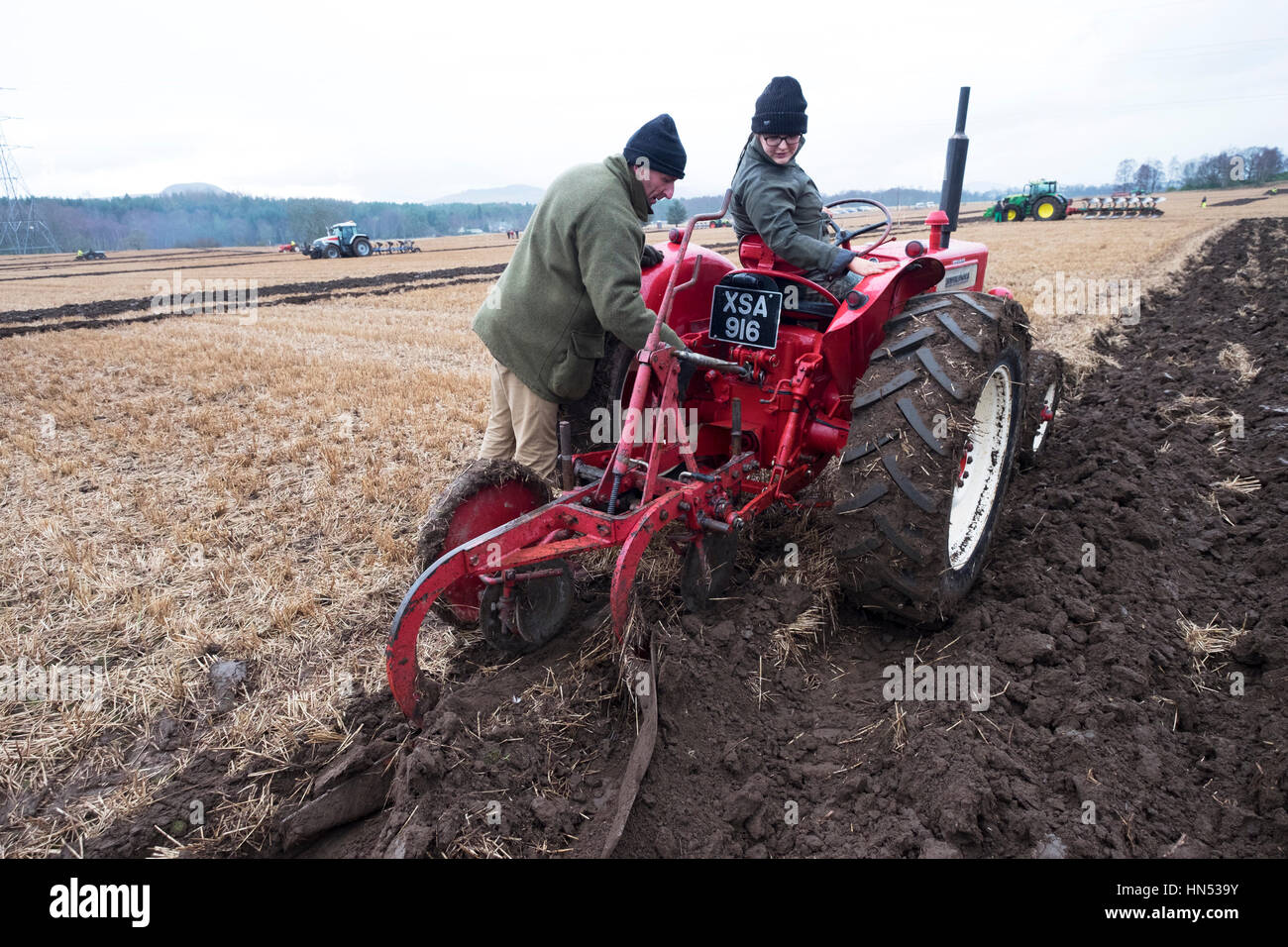 4.2.2017. Xxiv edizione Match di aratura gestito da Black Isle degli agricoltori alla società. Highfield, Muir of Ord. Highlands scozzesi. Foto Stock