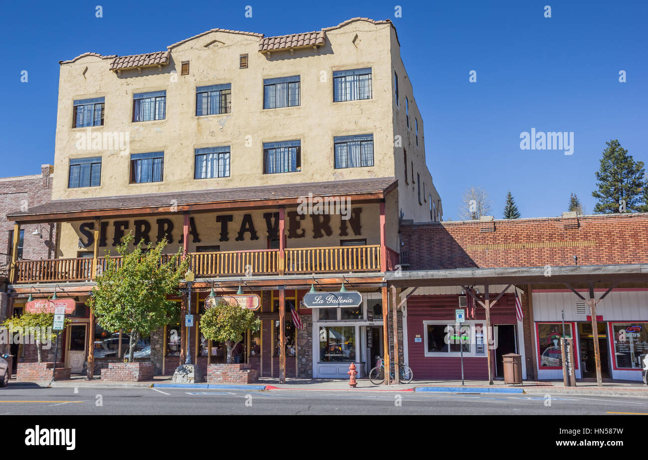 Vecchia Taverna in main street Truckee, California, America Foto Stock