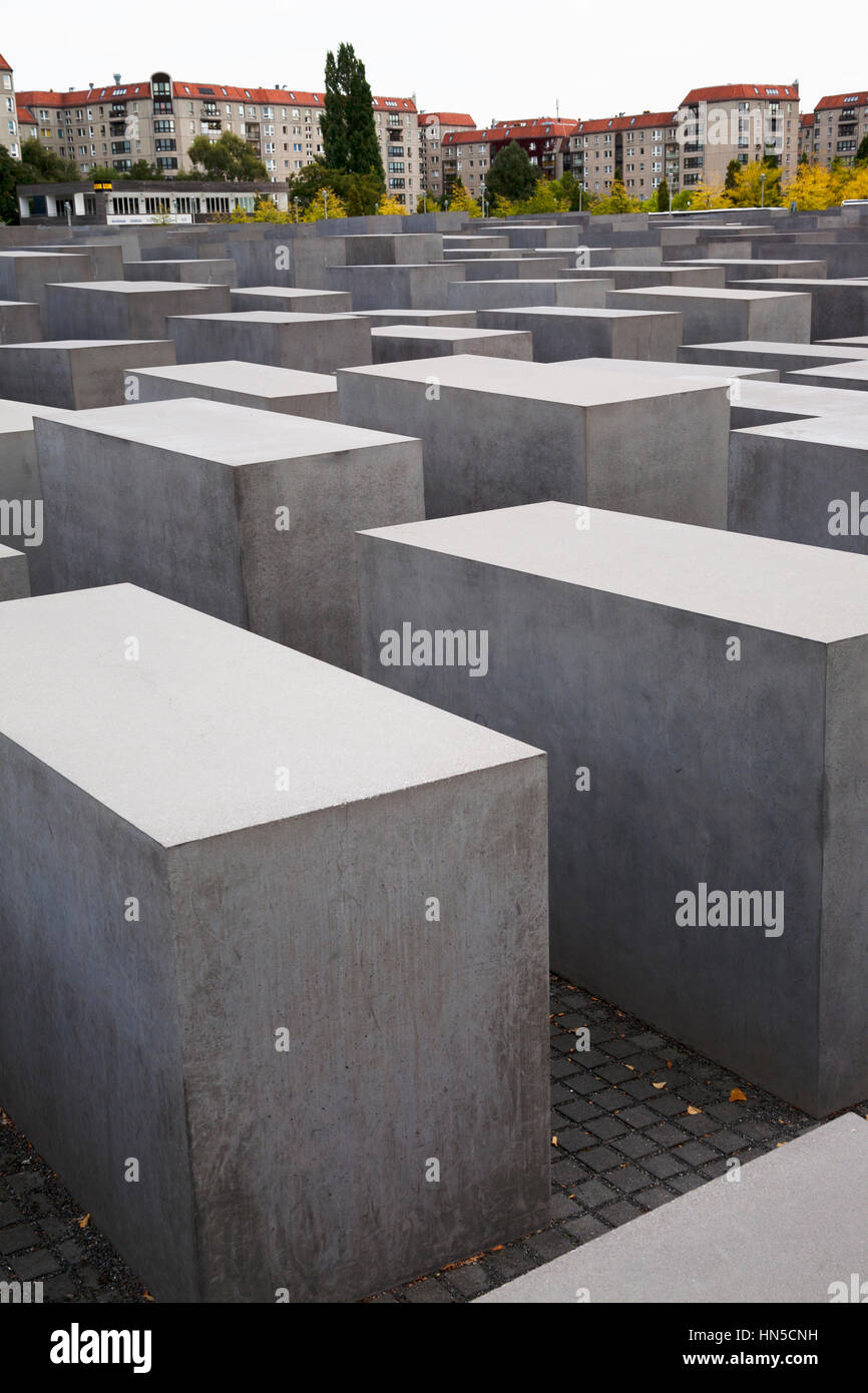 Il memoriale dell'Olocausto a Berlino, Germania Foto Stock