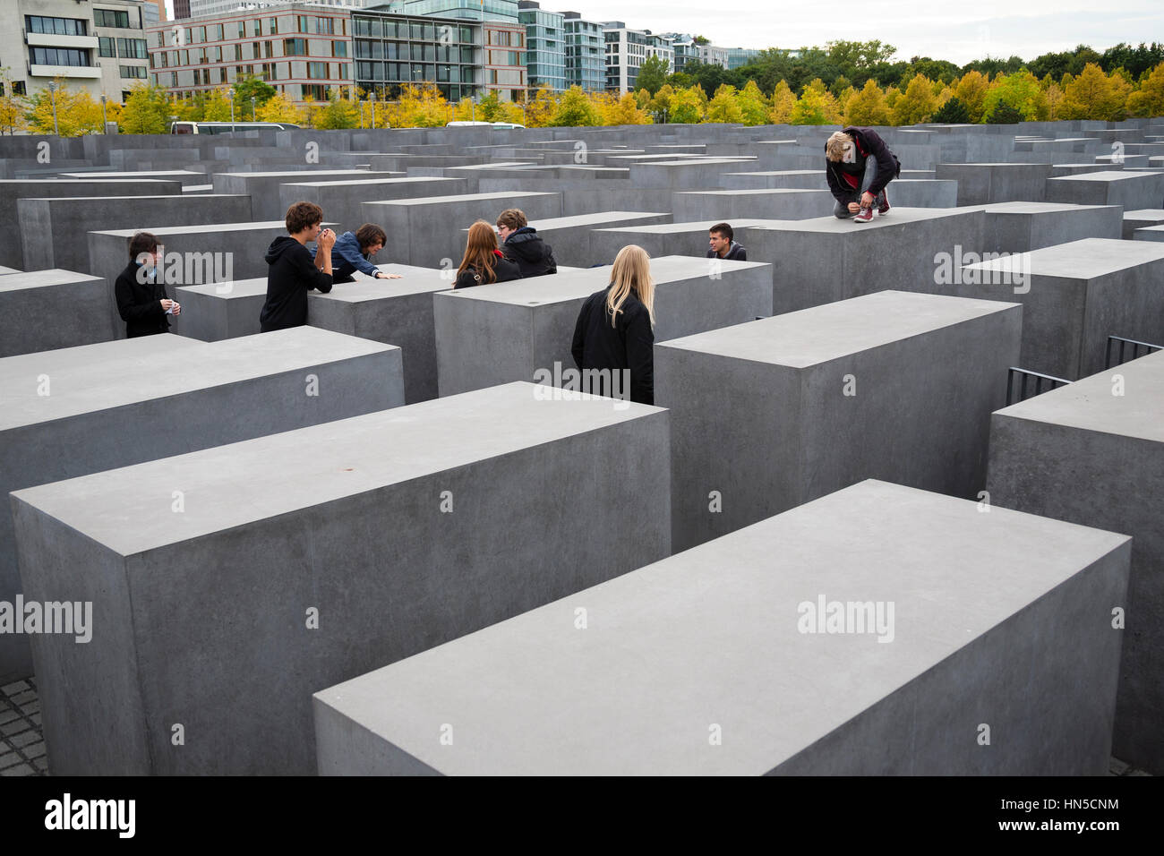 Il memoriale dell'Olocausto a Berlino, Germania Foto Stock