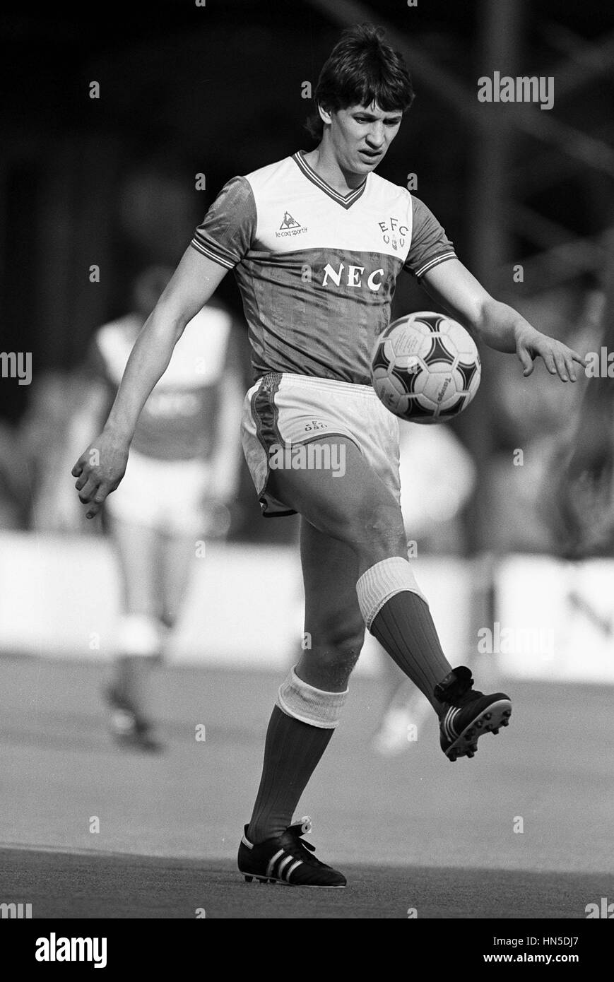GARY LINEKER Everton FC 16 Marzo 1986 Foto Stock