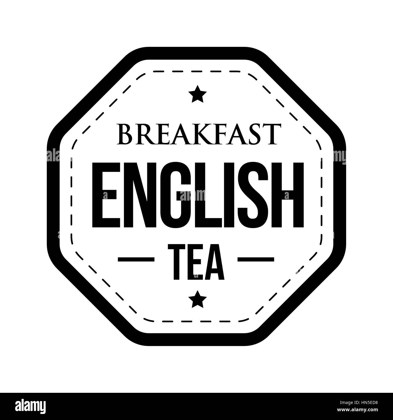 Colazione tè inglese timbro vintage Illustrazione Vettoriale