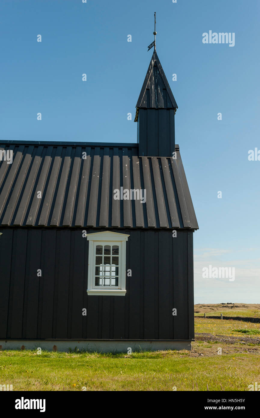 Budir chiesa alla penisola Snaefellsnes, Islanda. Foto Stock