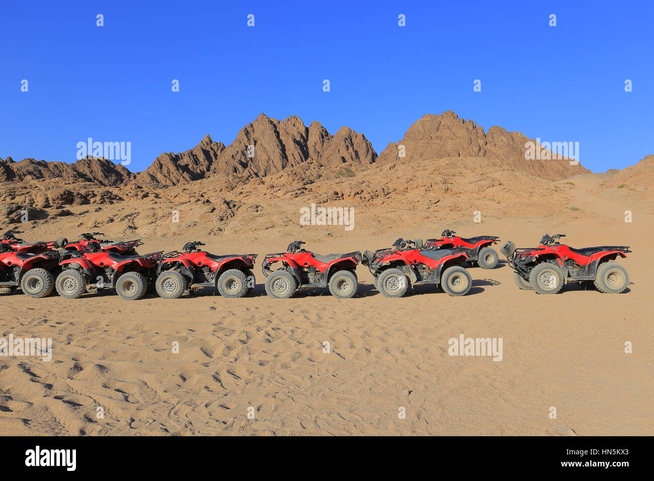 Quad Bike moto safari nel deserto in Egitto Foto Stock
