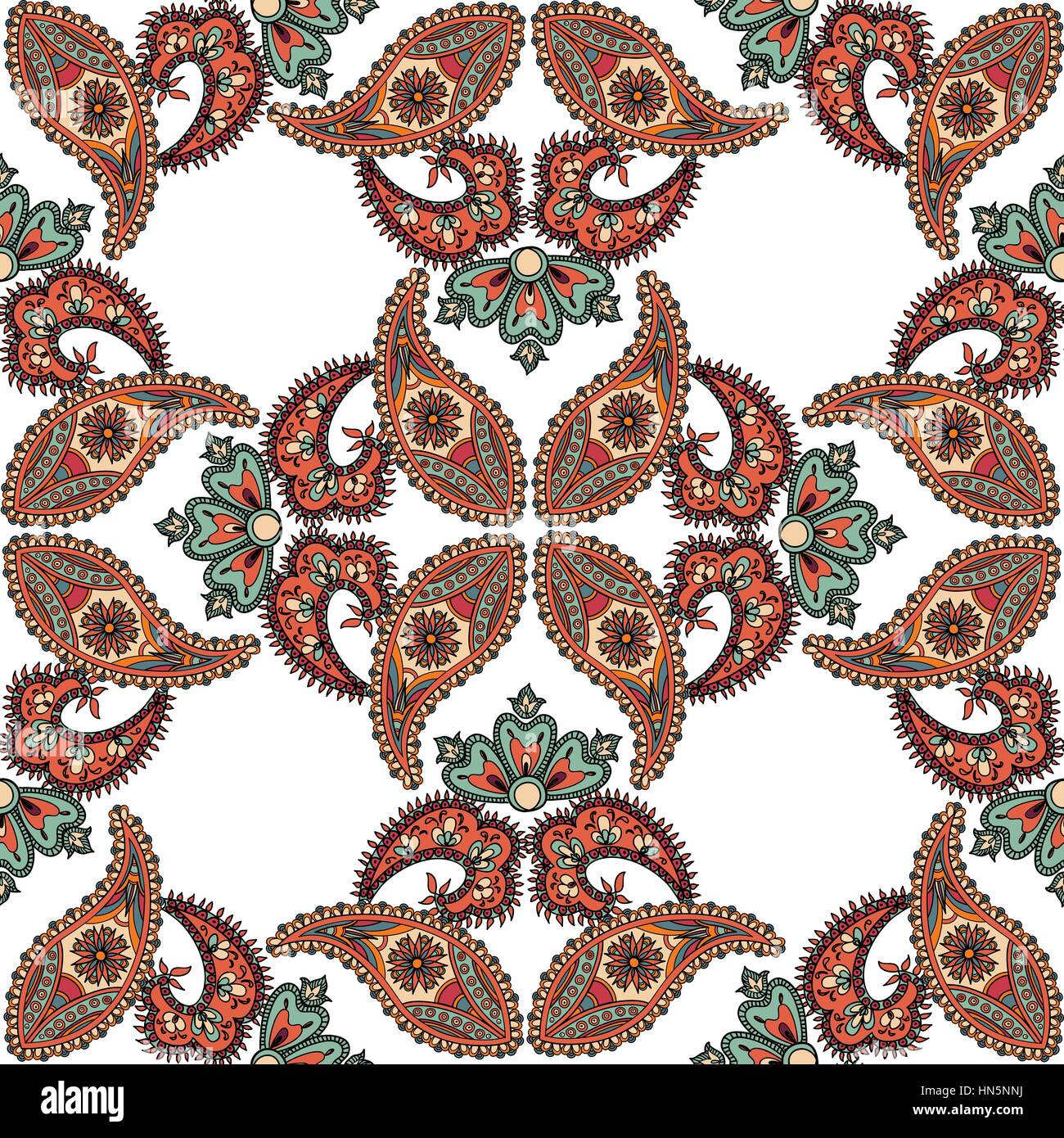 Abstract floreali vettore senza giunture vintage sfondo orientali. prosperare ornamento con fantastici fiori e foglie. Le motivazioni dei dipinti di ANCI Illustrazione Vettoriale