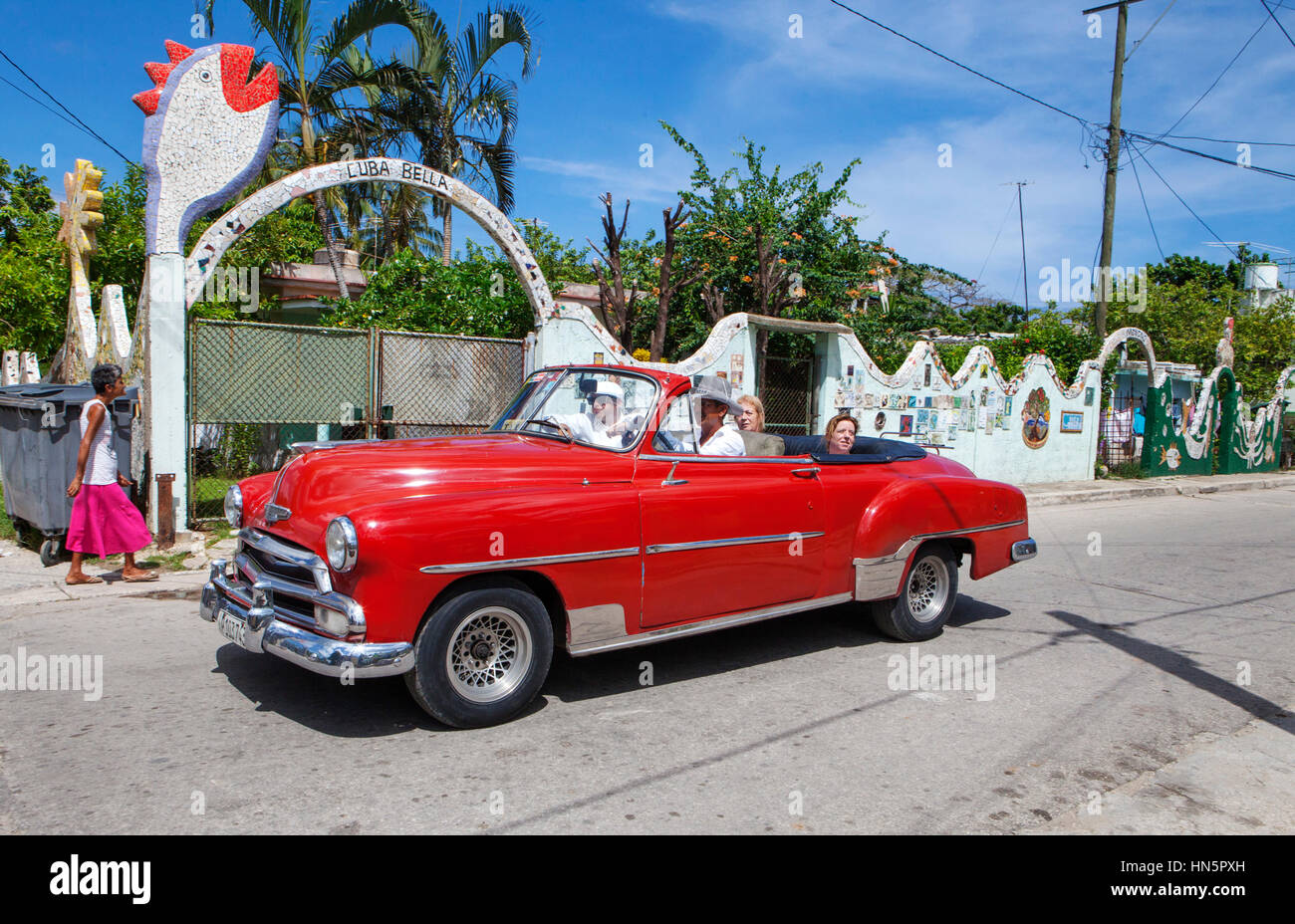 Jose Rodriguez Fuster ha decorato la sua casa, studio e la città di Jaimanitas con murales e dipinti. Questo mondo rinomato artista noto è stata Fuster live Foto Stock