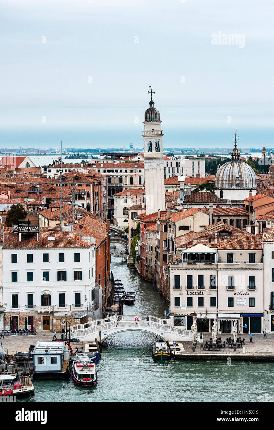 Architettura Waterfront, Venezia, Italia Foto Stock