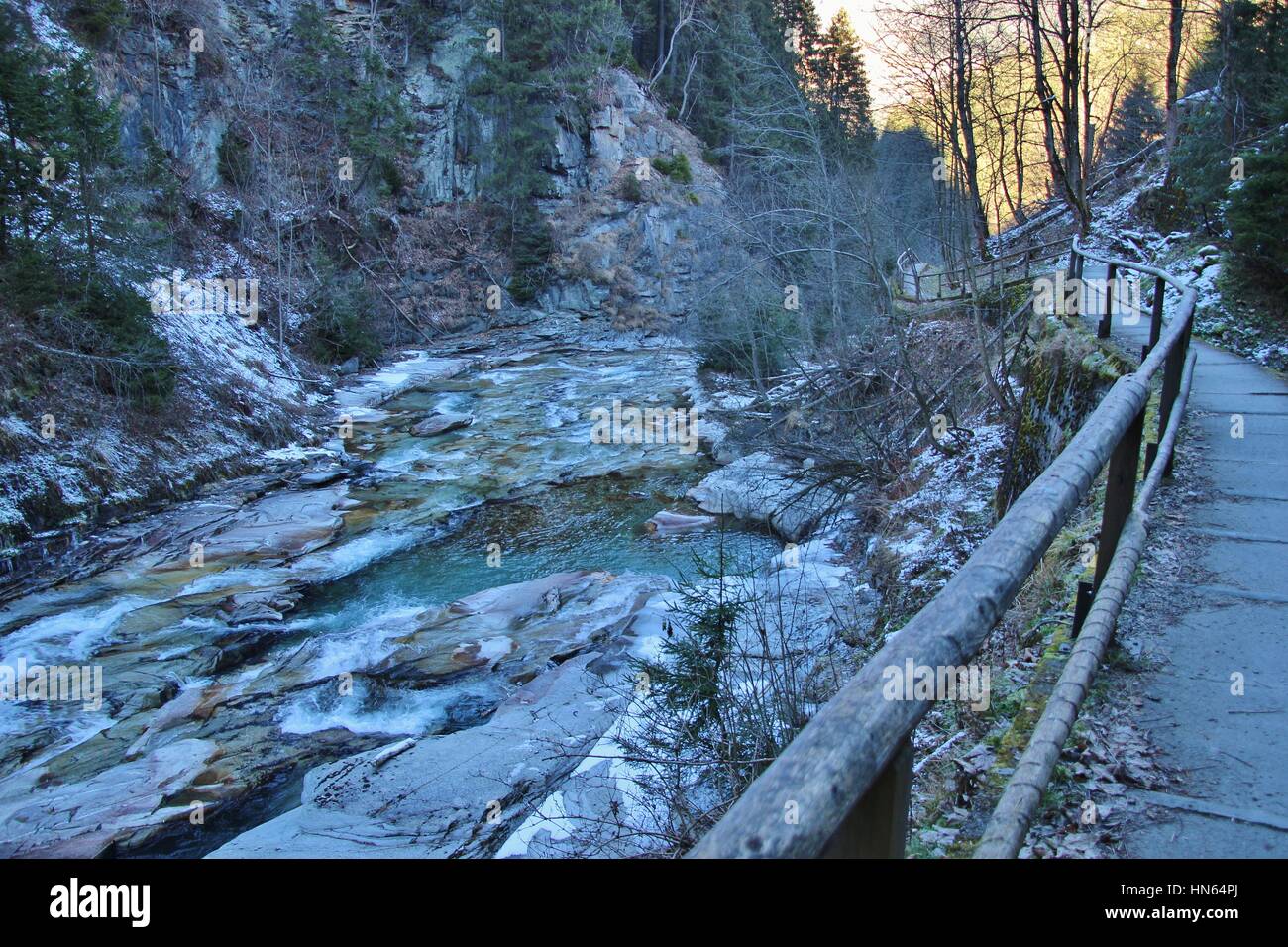 Il sentiero delle cascate di Bad Gastein in inverno. Austria Salisburghese, L'Europa. Foto Stock