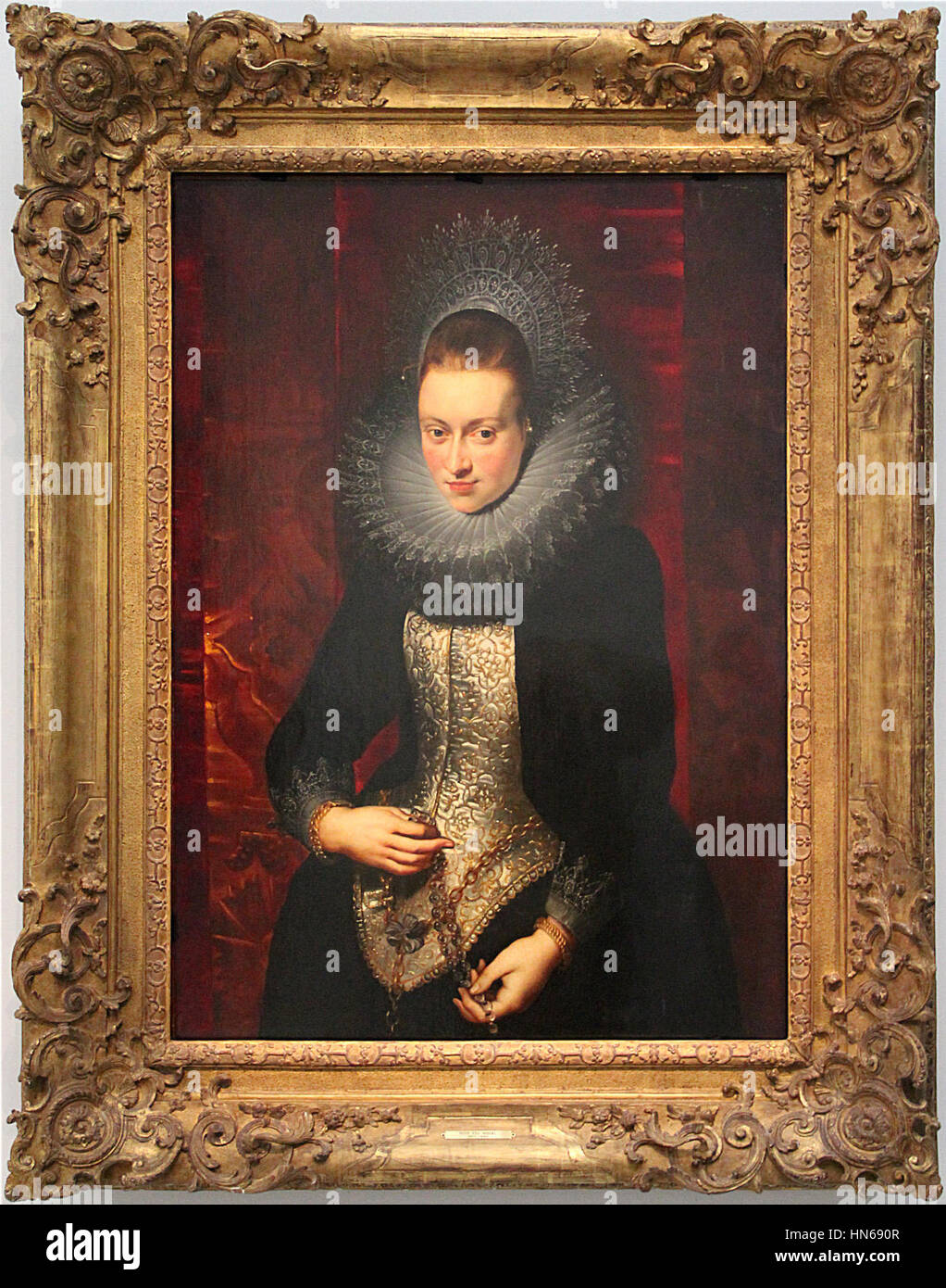 0 Ritratto d'une jeune femme avec onu rosaire - P.P. Rubens - Musée Thyssen-Bornemisza (1). Foto Stock