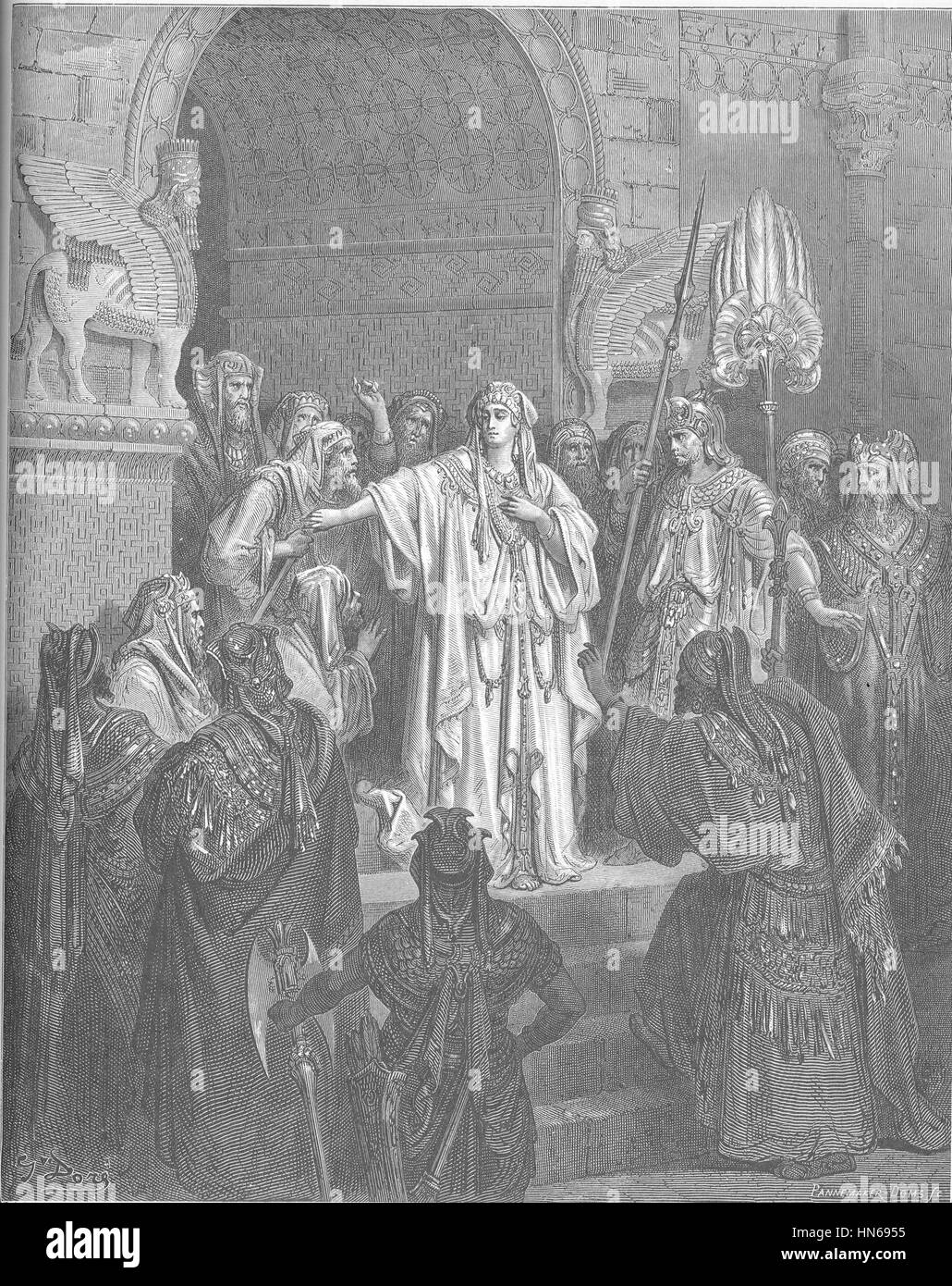 114.la regina Vashti si rifiuta di obbedire a Assuero' il comando Foto Stock